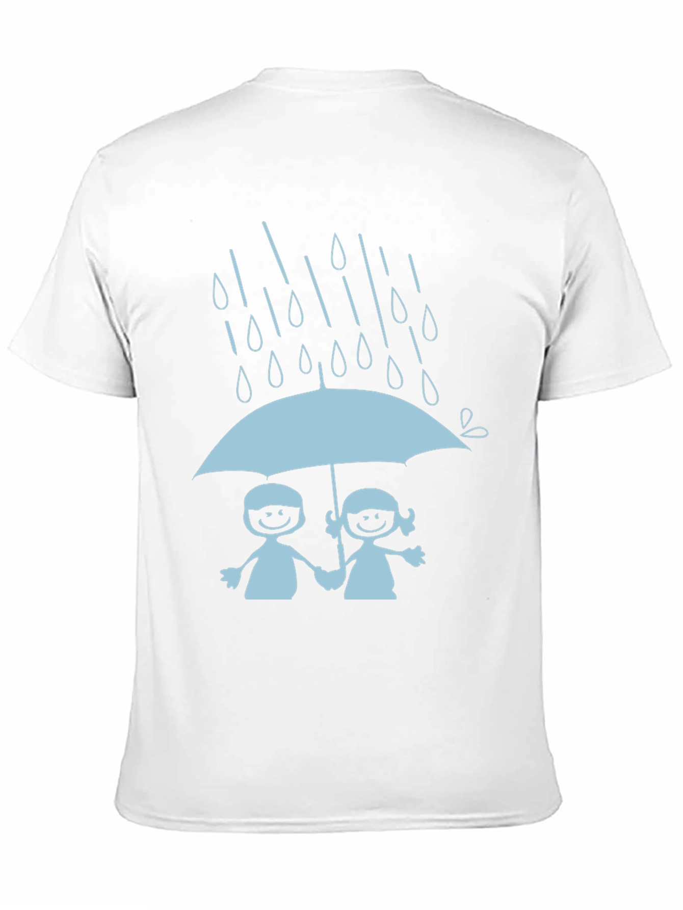 Cute Couple Under Umbrella Black T-Shirt