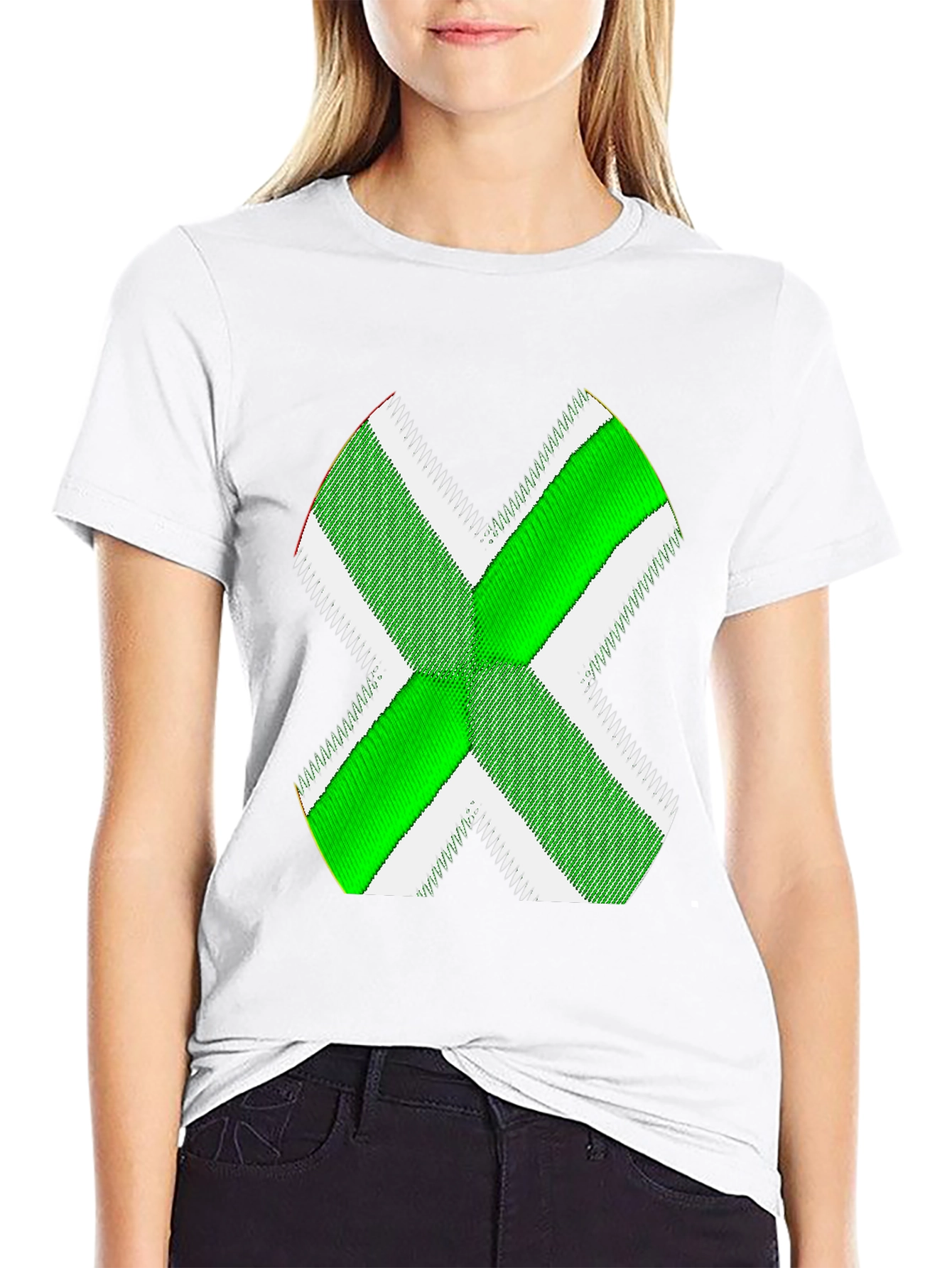 Green X Graphic Black T-Shirt