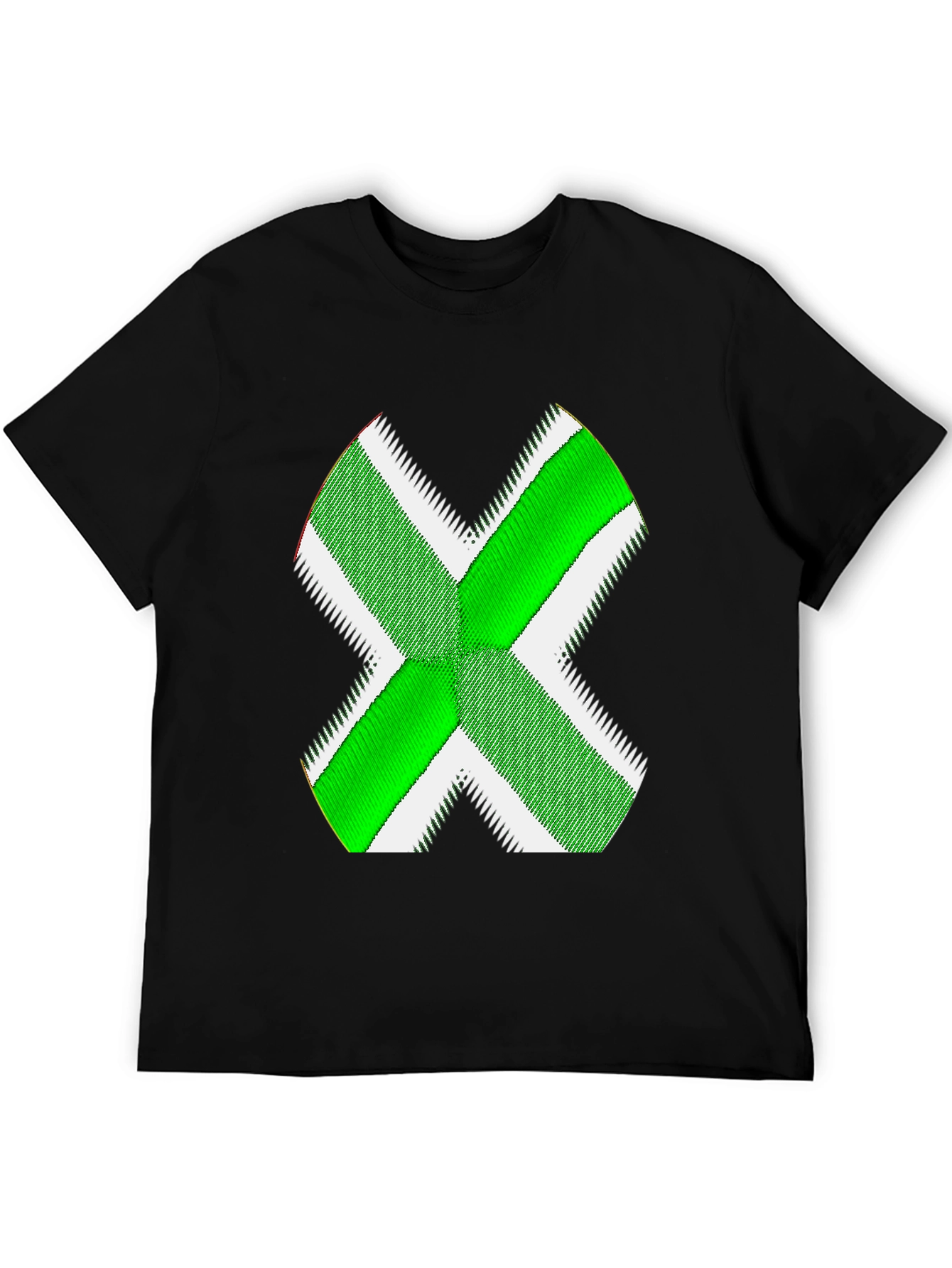 Green X Graphic Black T-Shirt
