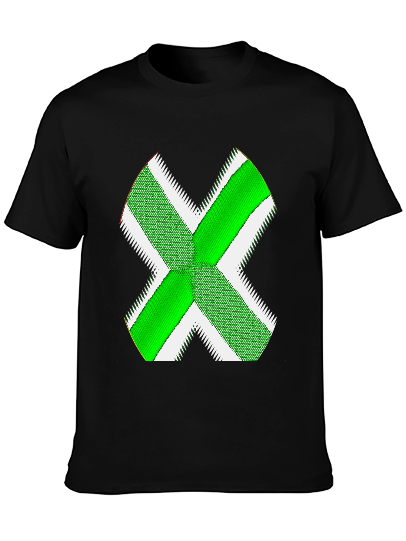 Green X Graphic Black T-Shirt