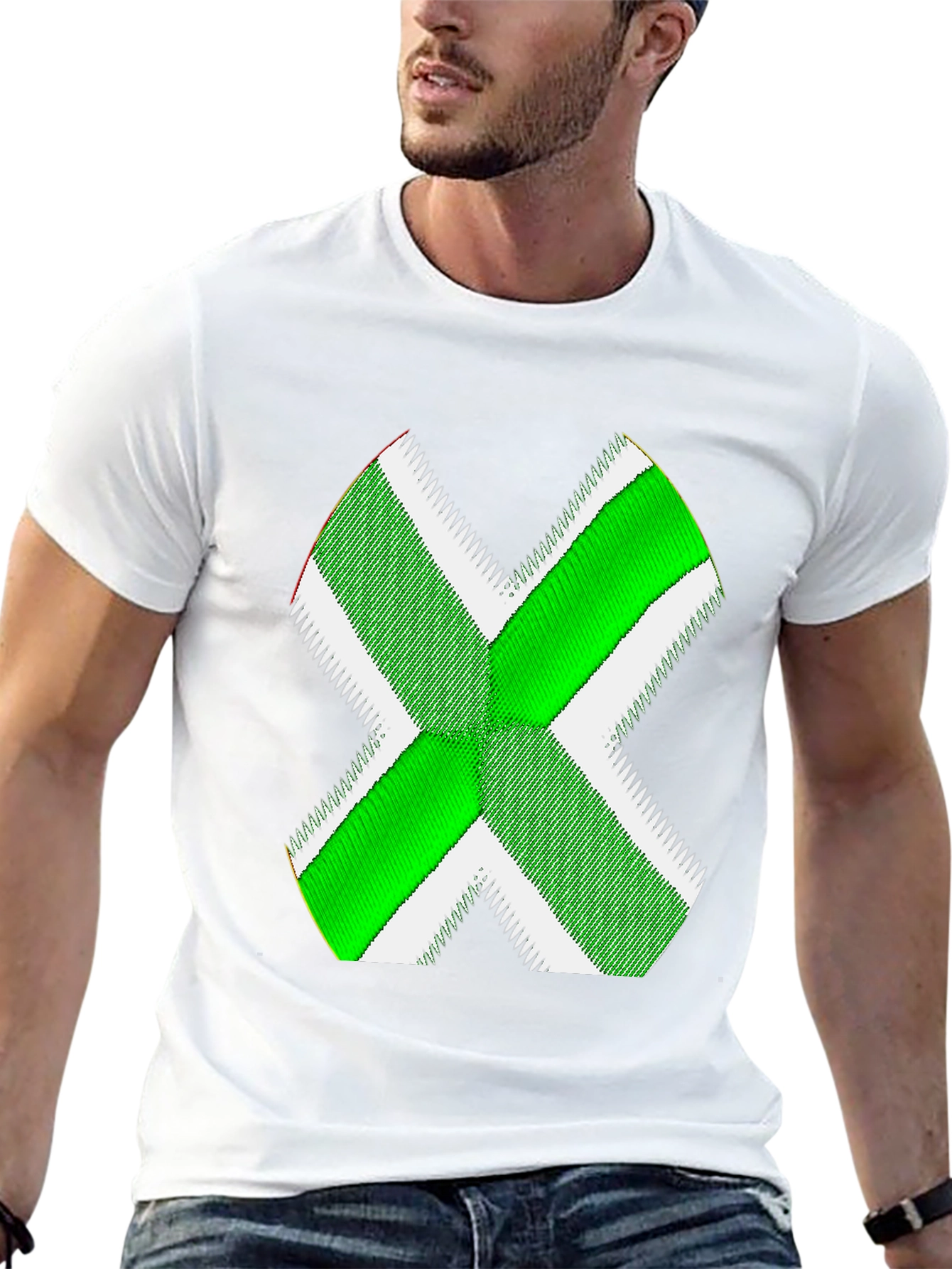 Green X Graphic Black T-Shirt