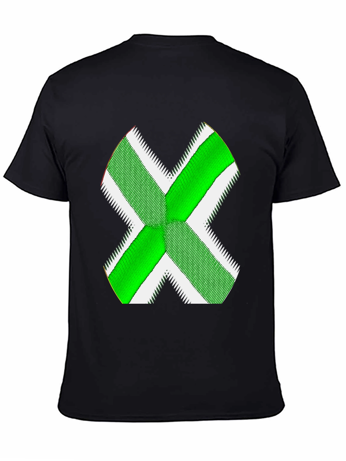 Green X Graphic Black T-Shirt