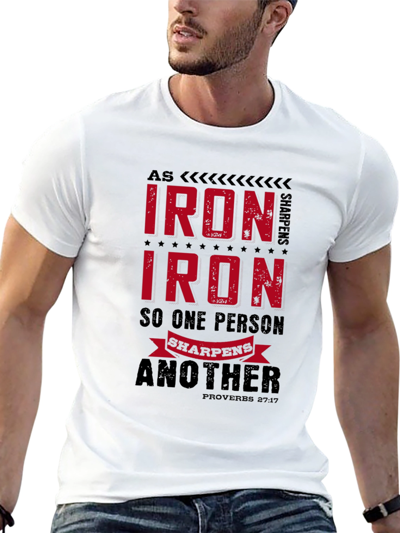 Iron Sharpens Iron T-Shirt - Proverbs Bible Verse