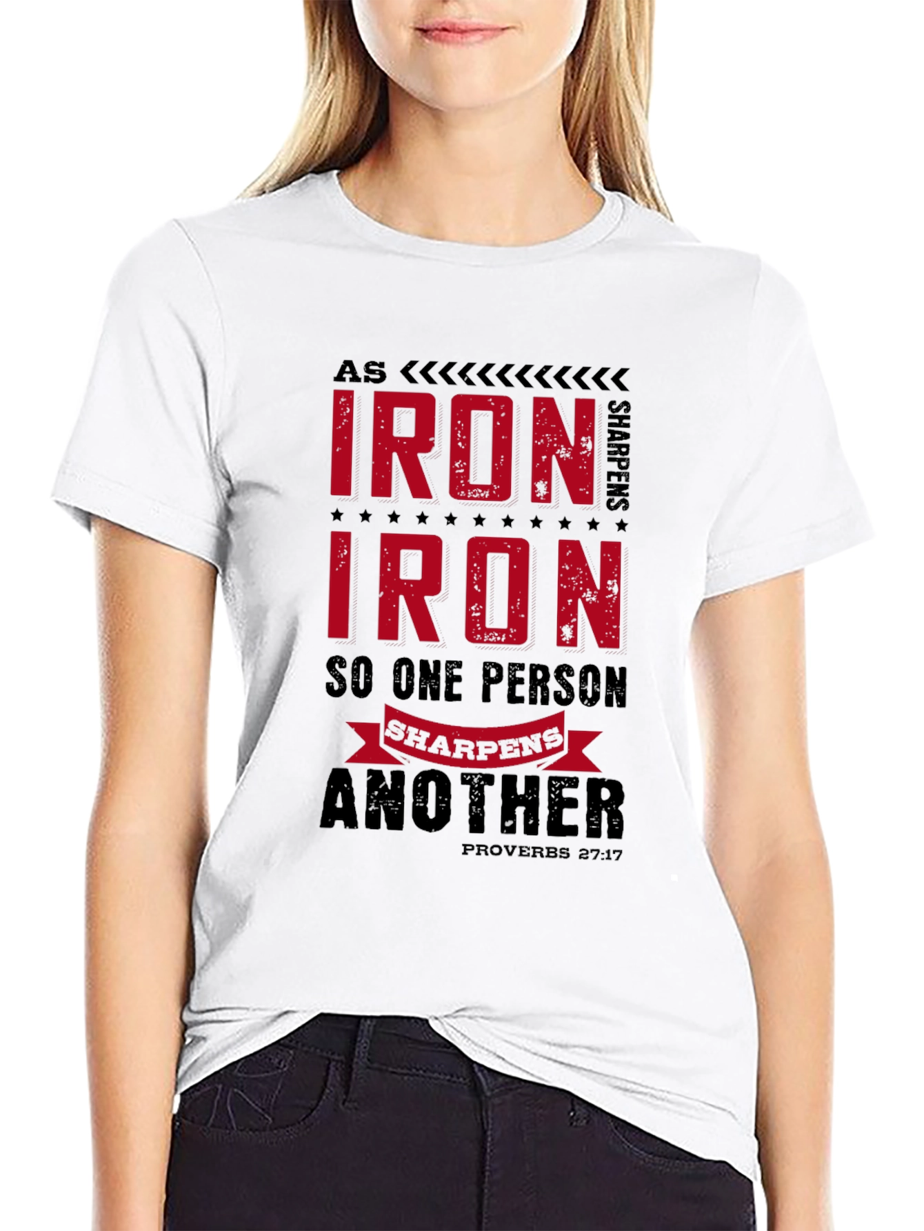 Iron Sharpens Iron T-Shirt - Proverbs Bible Verse