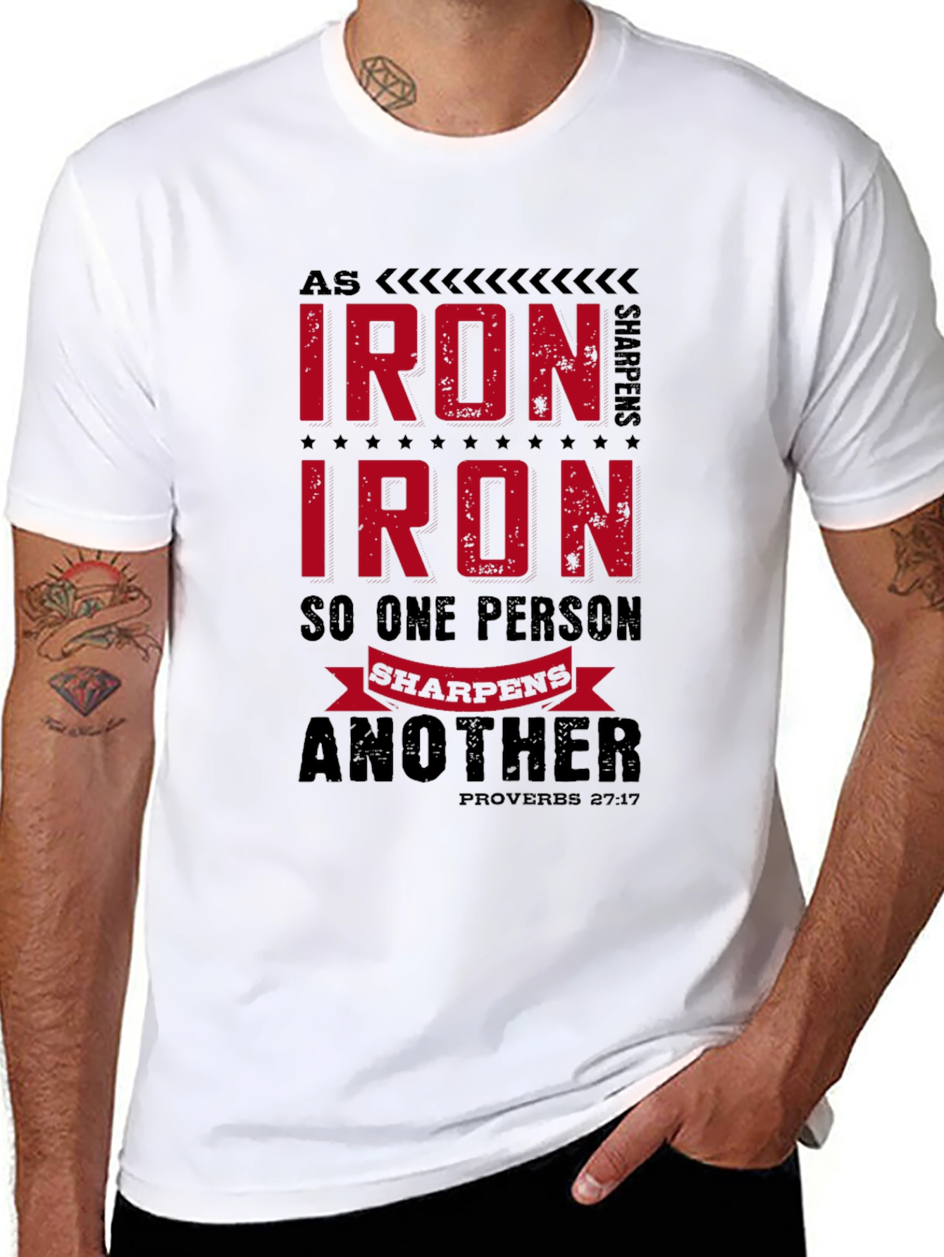 Iron Sharpens Iron T-Shirt - Proverbs Bible Verse