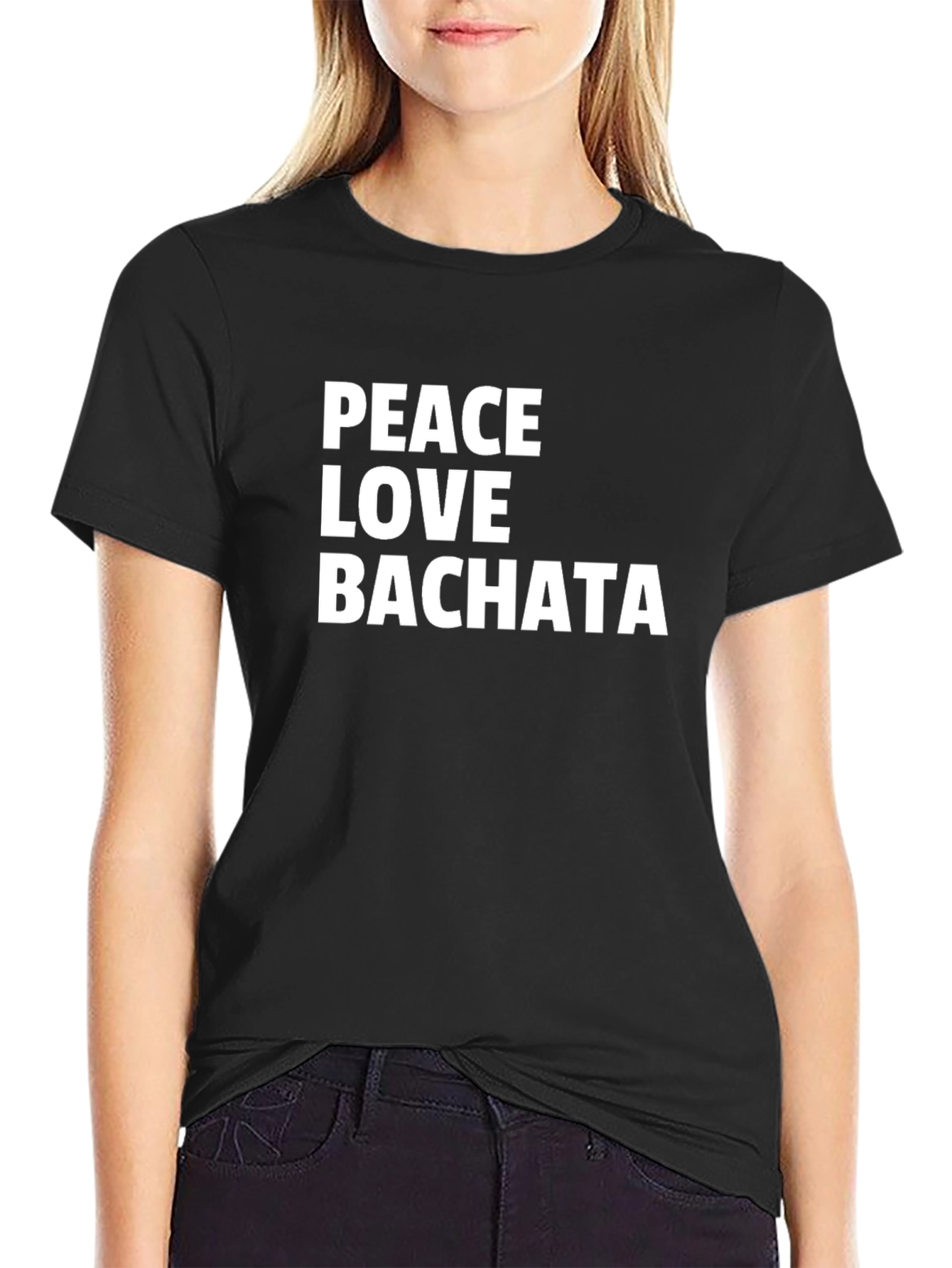 Peace Love Bachata Black Graphic Tee