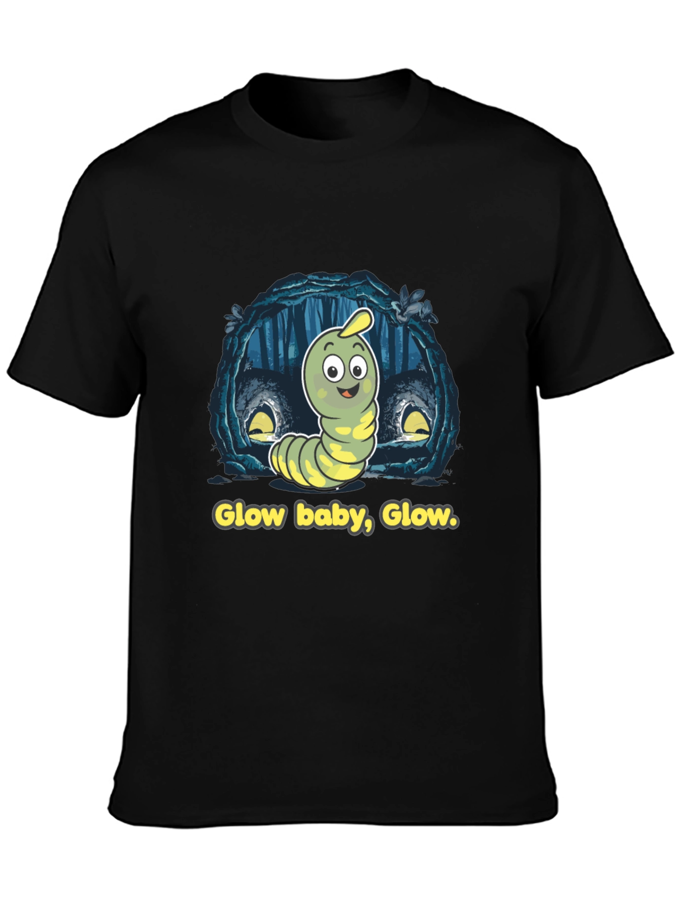 Glow Baby Glow T-Shirt - Luminous Worm Design