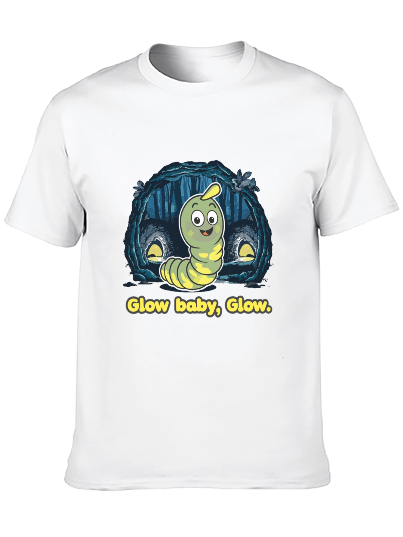 Glow Baby Glow T-Shirt - Luminous Worm Design