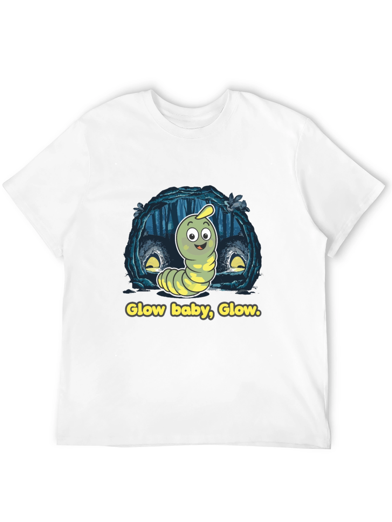 Glow Baby Glow T-Shirt - Luminous Worm Design