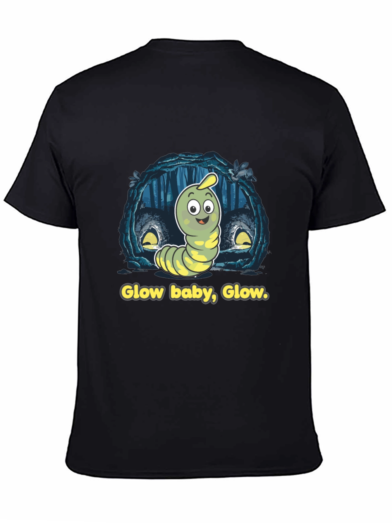 Glow Baby Glow T-Shirt - Luminous Worm Design