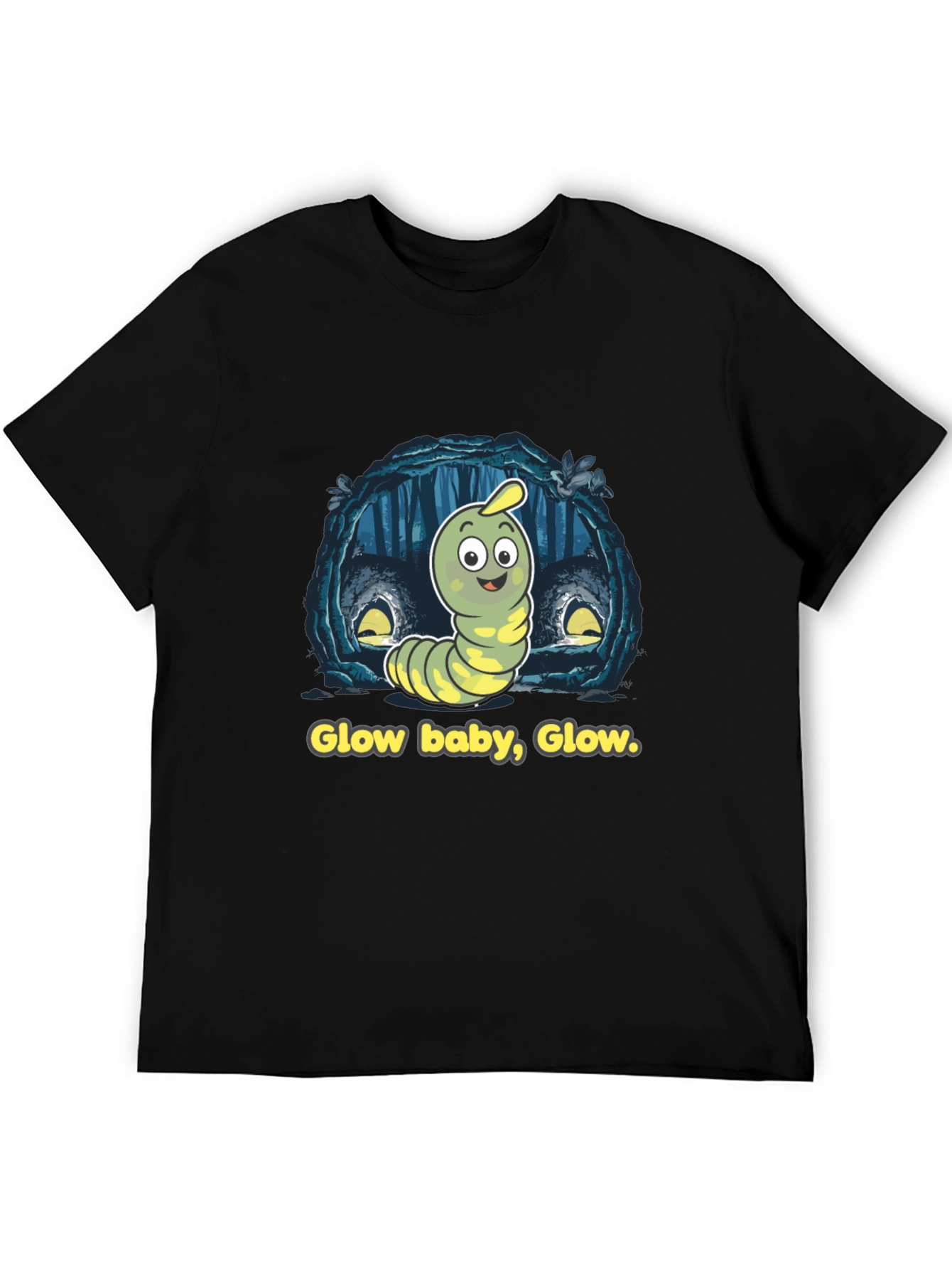 Glow Baby Glow T-Shirt - Luminous Worm Design