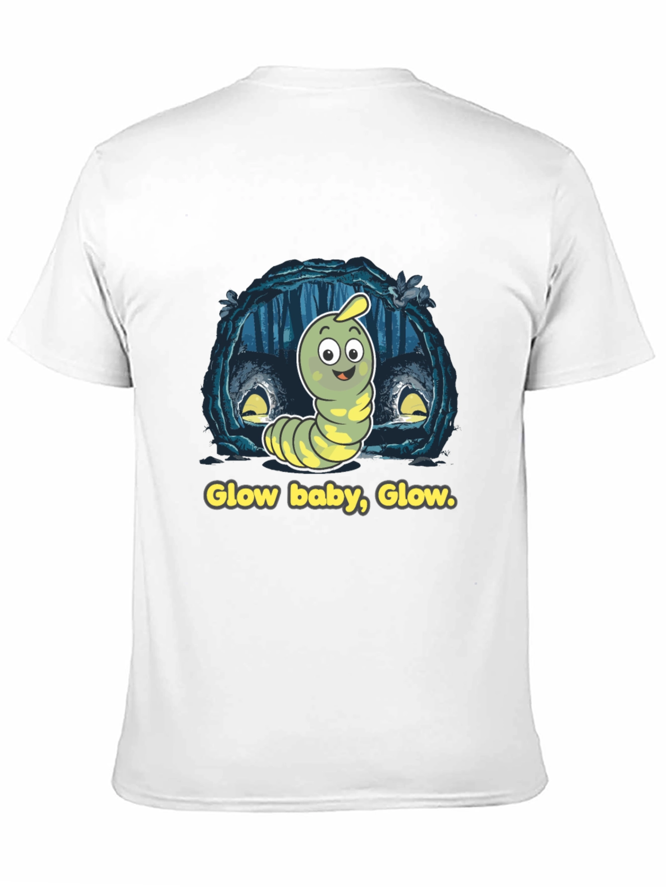 Glow Baby Glow T-Shirt - Luminous Worm Design
