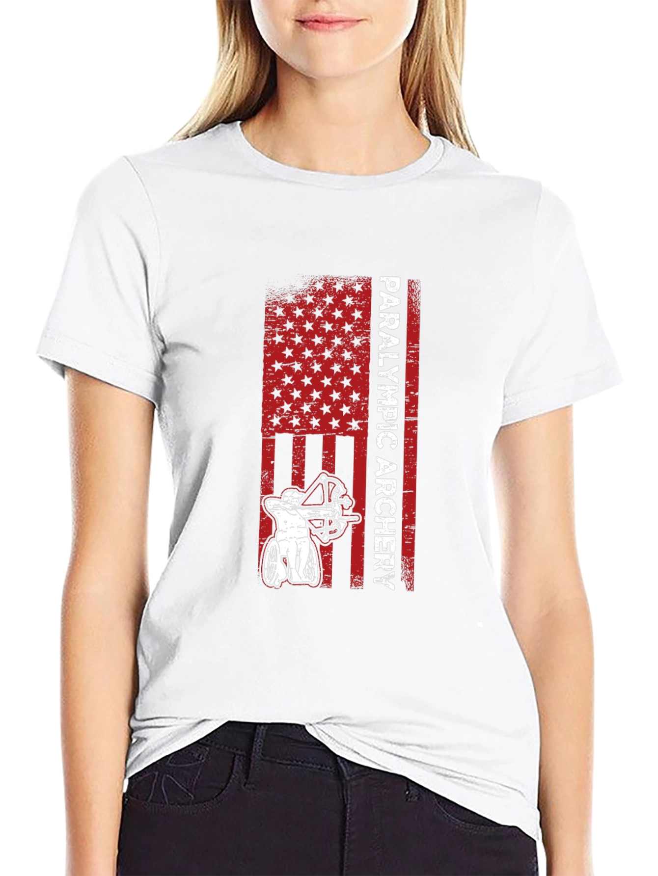 Paralympic Archery T-Shirt - Patriotic USA Design