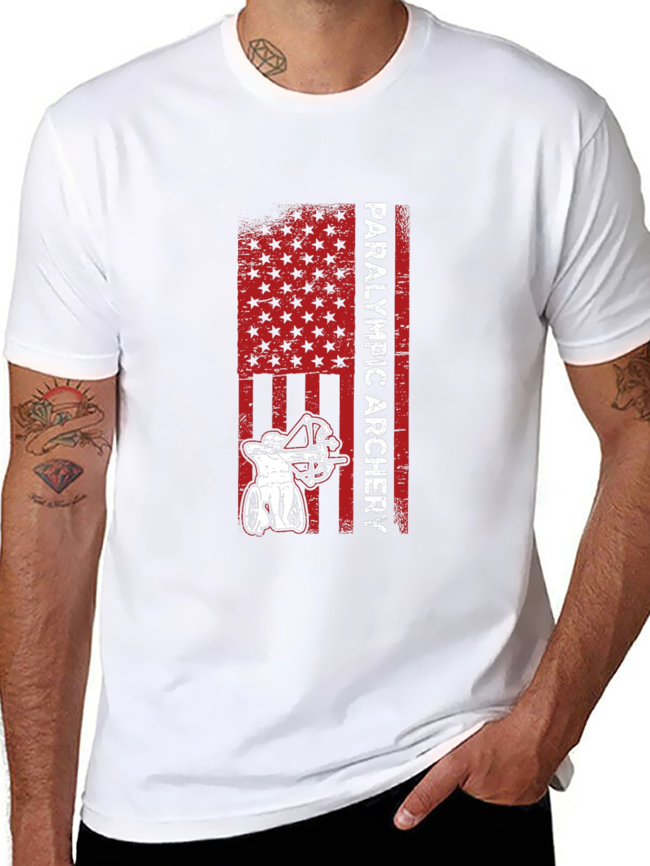 Paralympic Archery T-Shirt - Patriotic USA Design