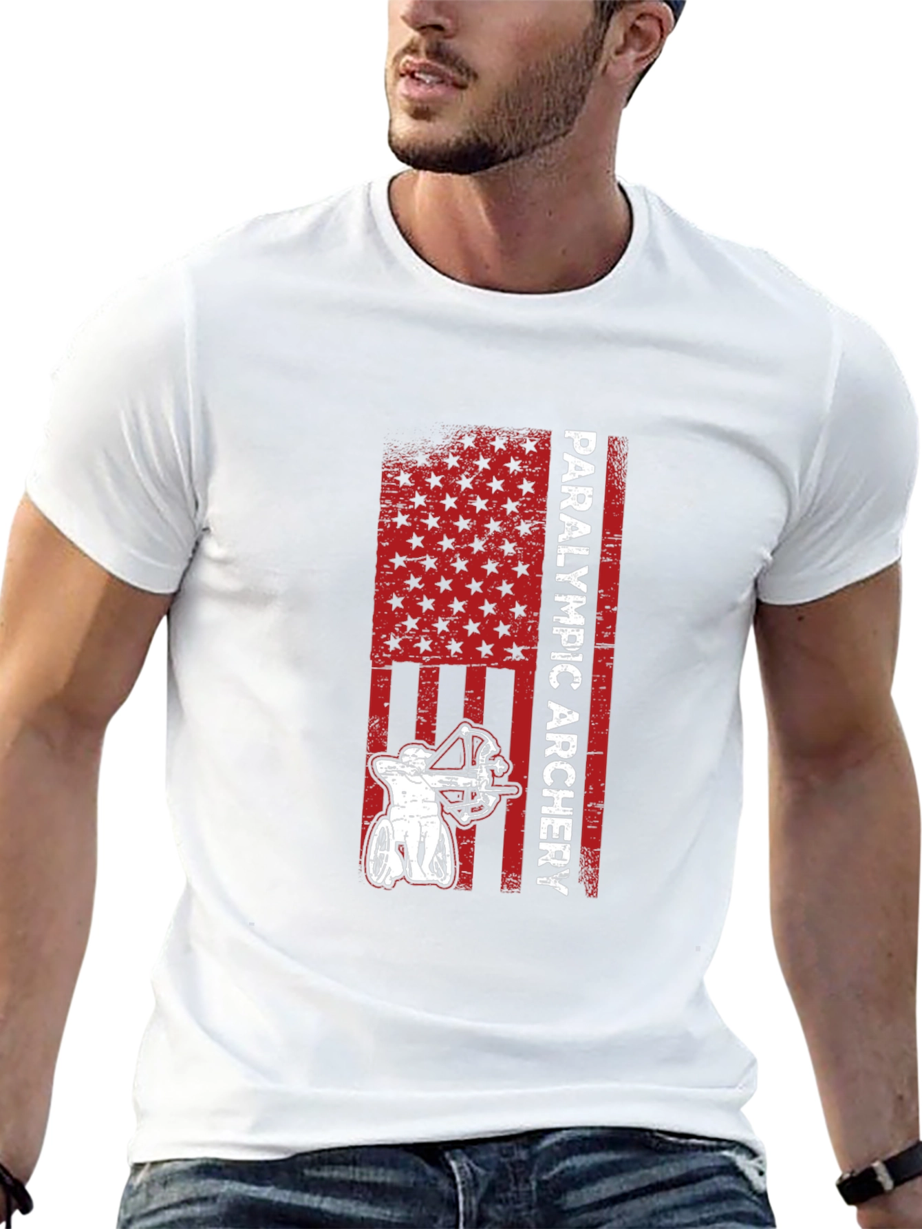 Paralympic Archery T-Shirt - Patriotic USA Design