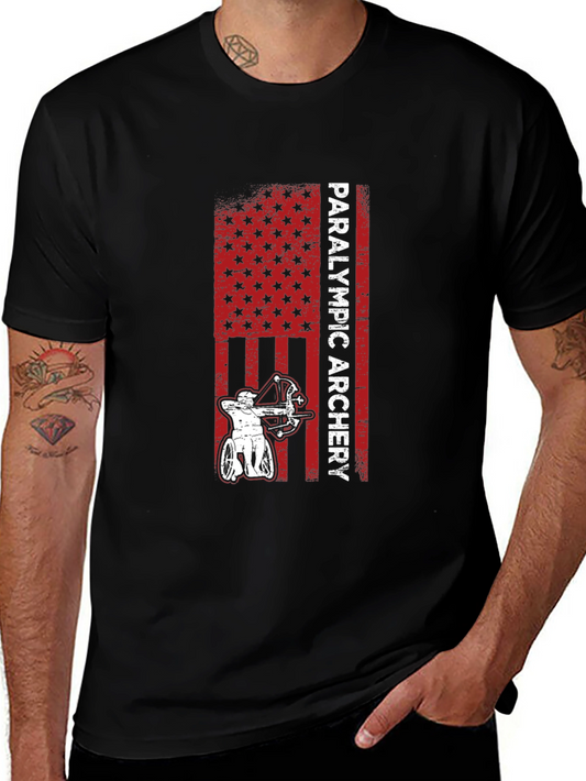 Paralympic Archery T-Shirt - Patriotic USA Design