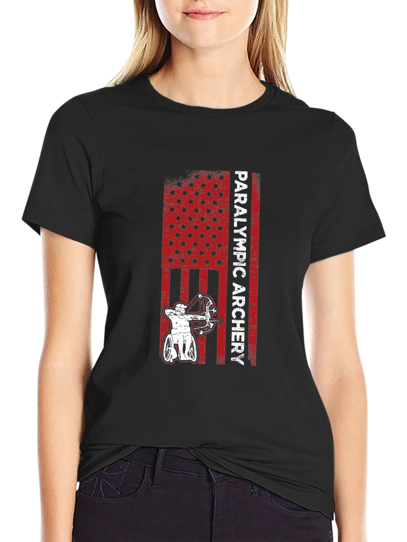 Paralympic Archery T-Shirt - Patriotic USA Design