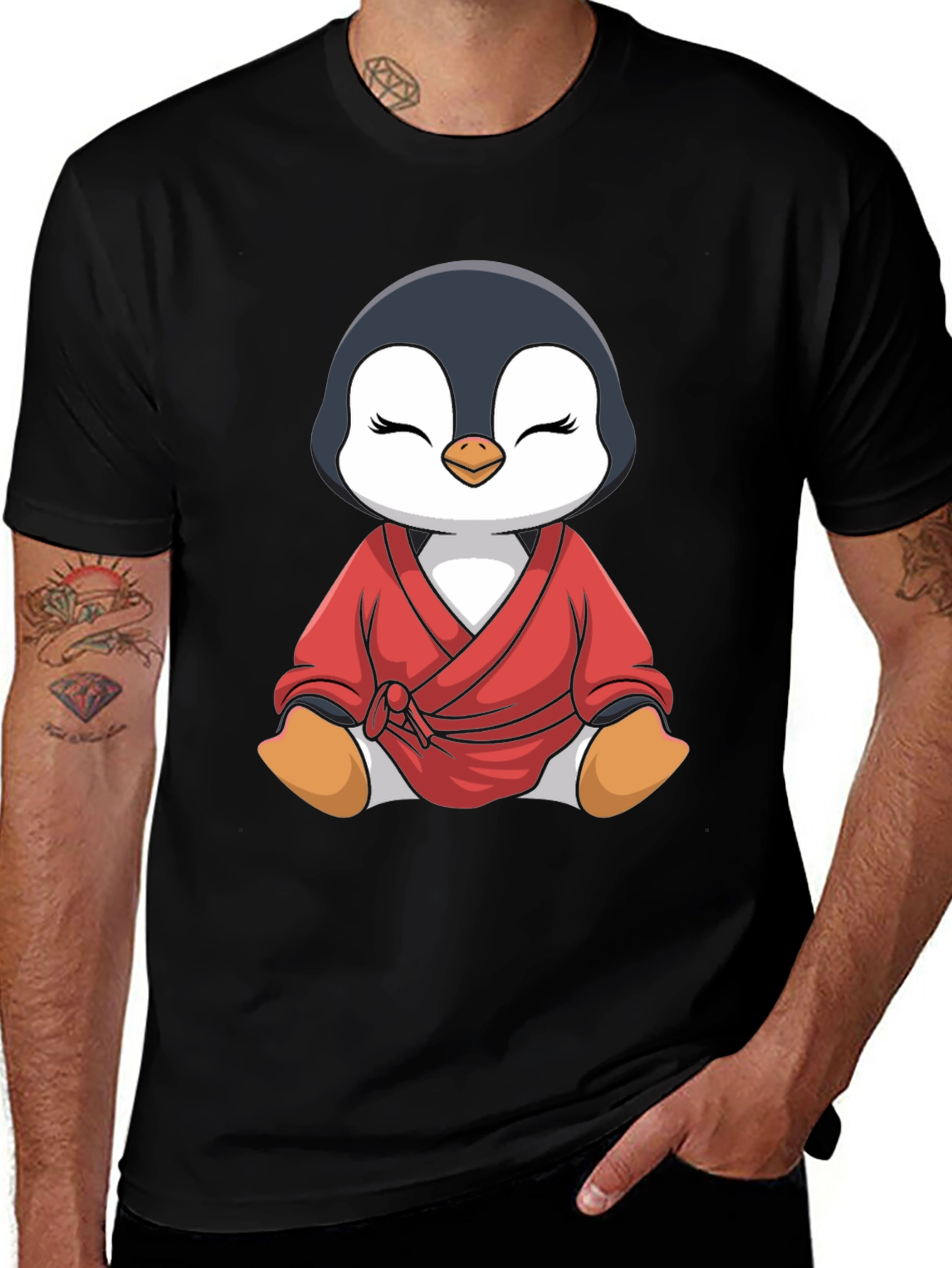 Penguin Karate Black T-Shirt