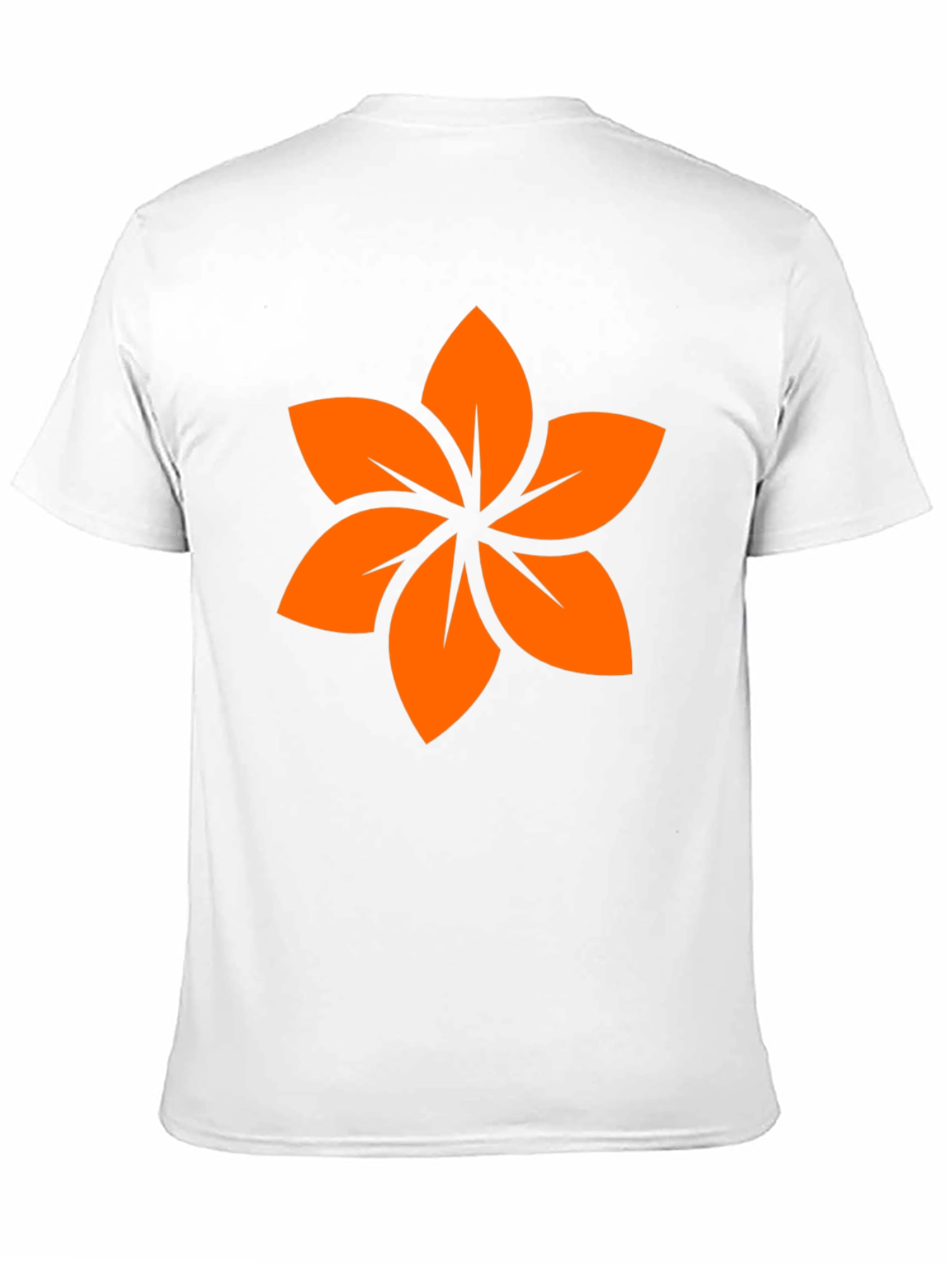 Black T-Shirt with Orange Floral Design