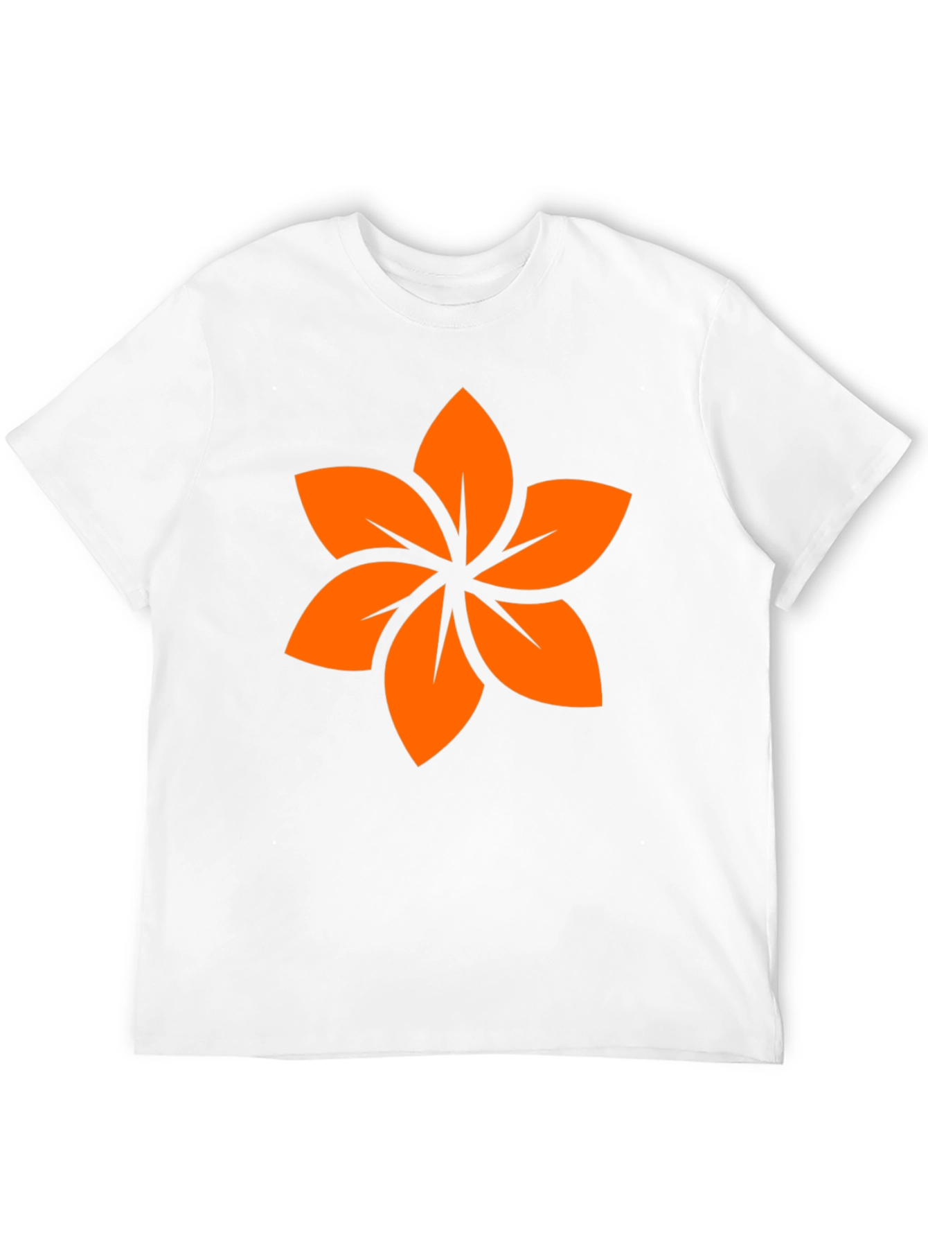 Black T-Shirt with Orange Floral Design