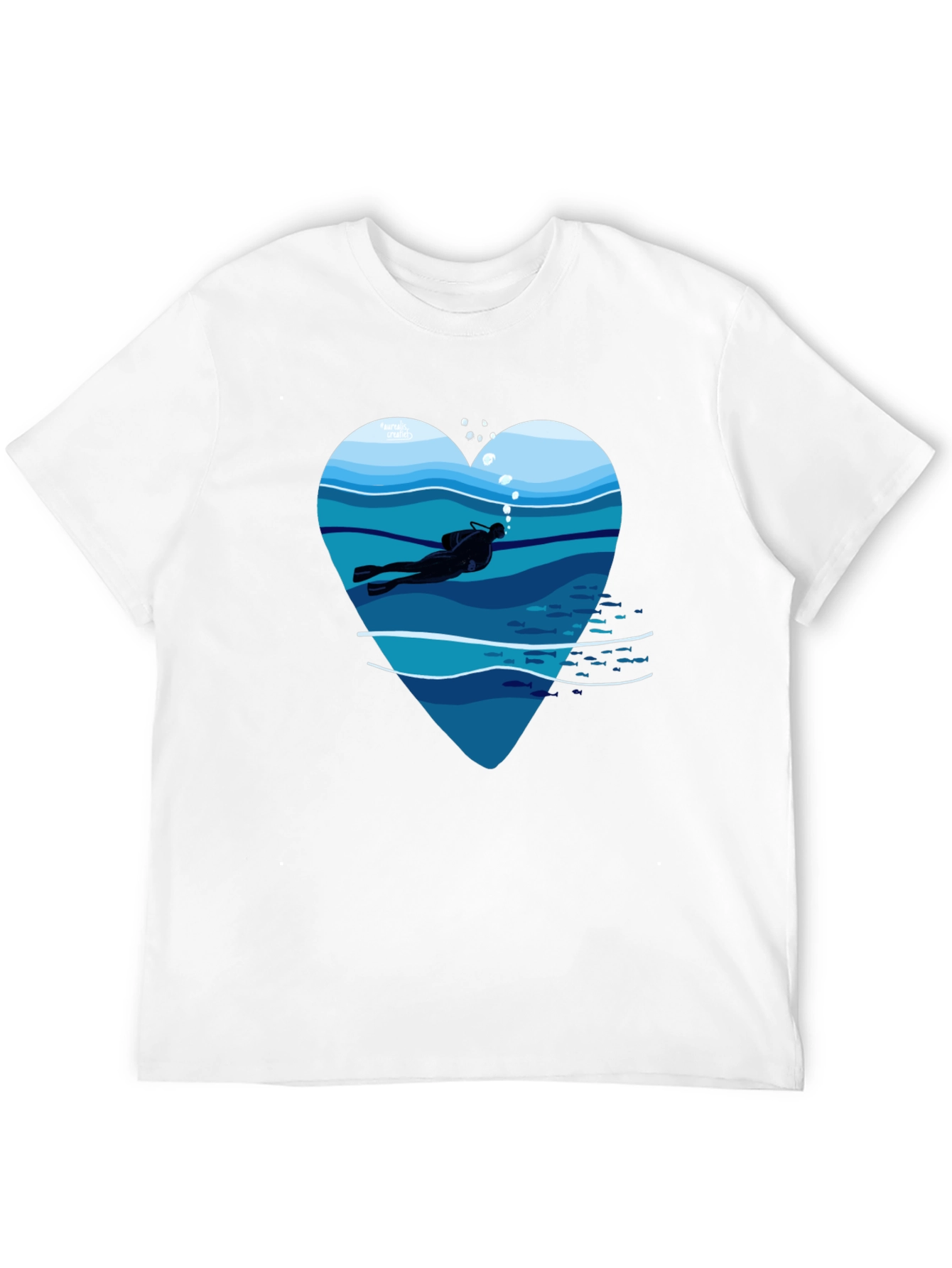 Diver Heart Graphic Tee - Black