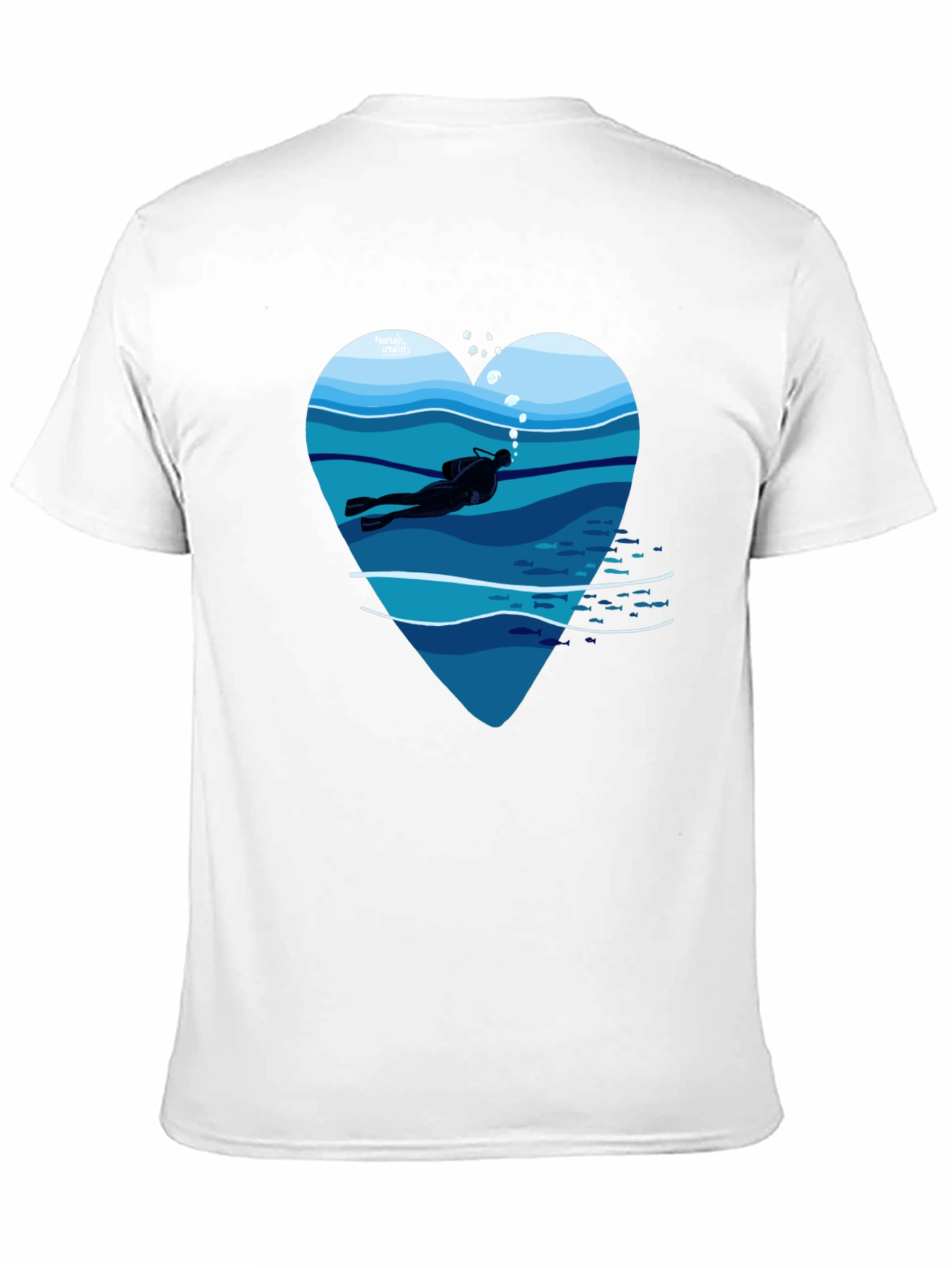 Diver Heart Graphic Tee - Black