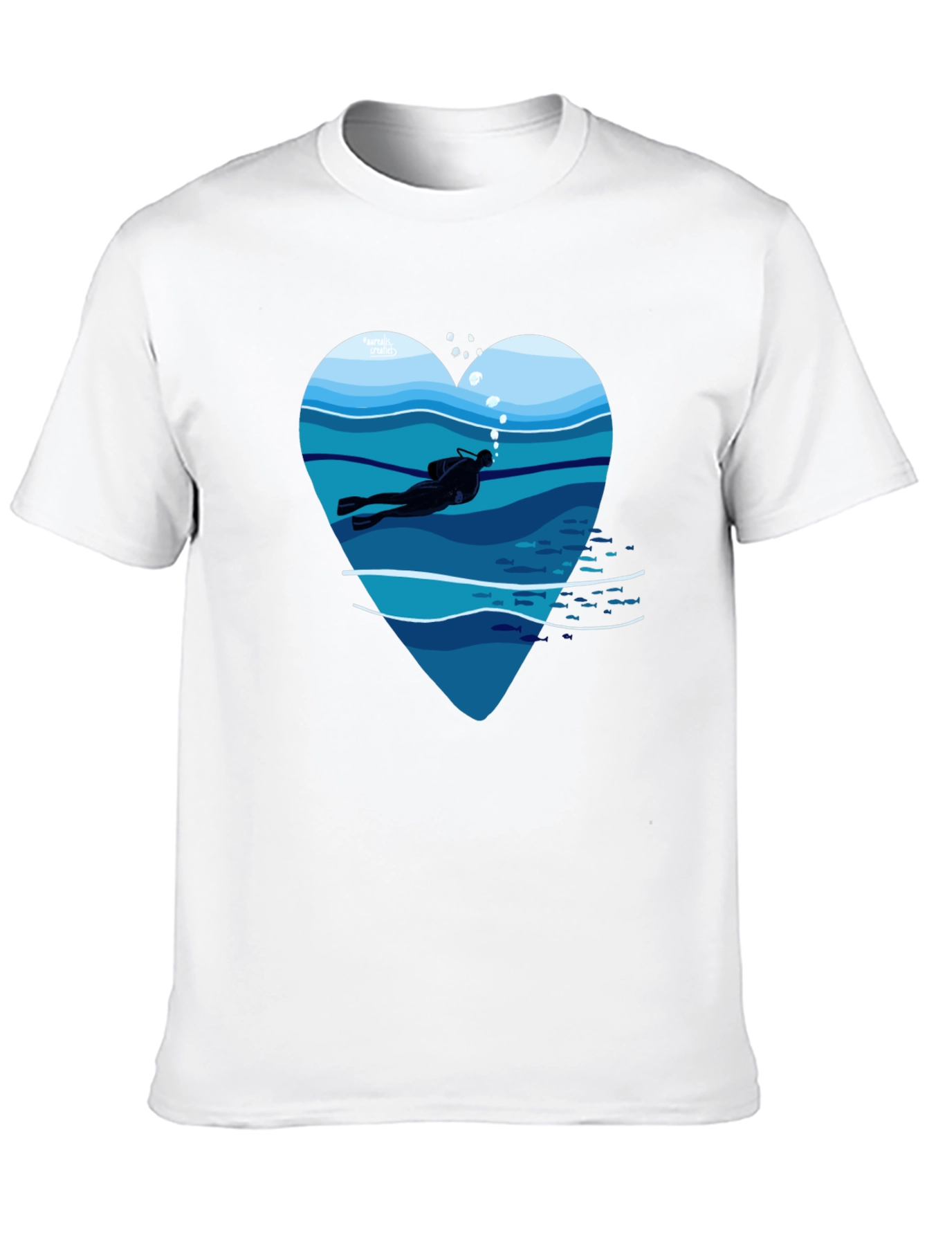 Diver Heart Graphic Tee - Black
