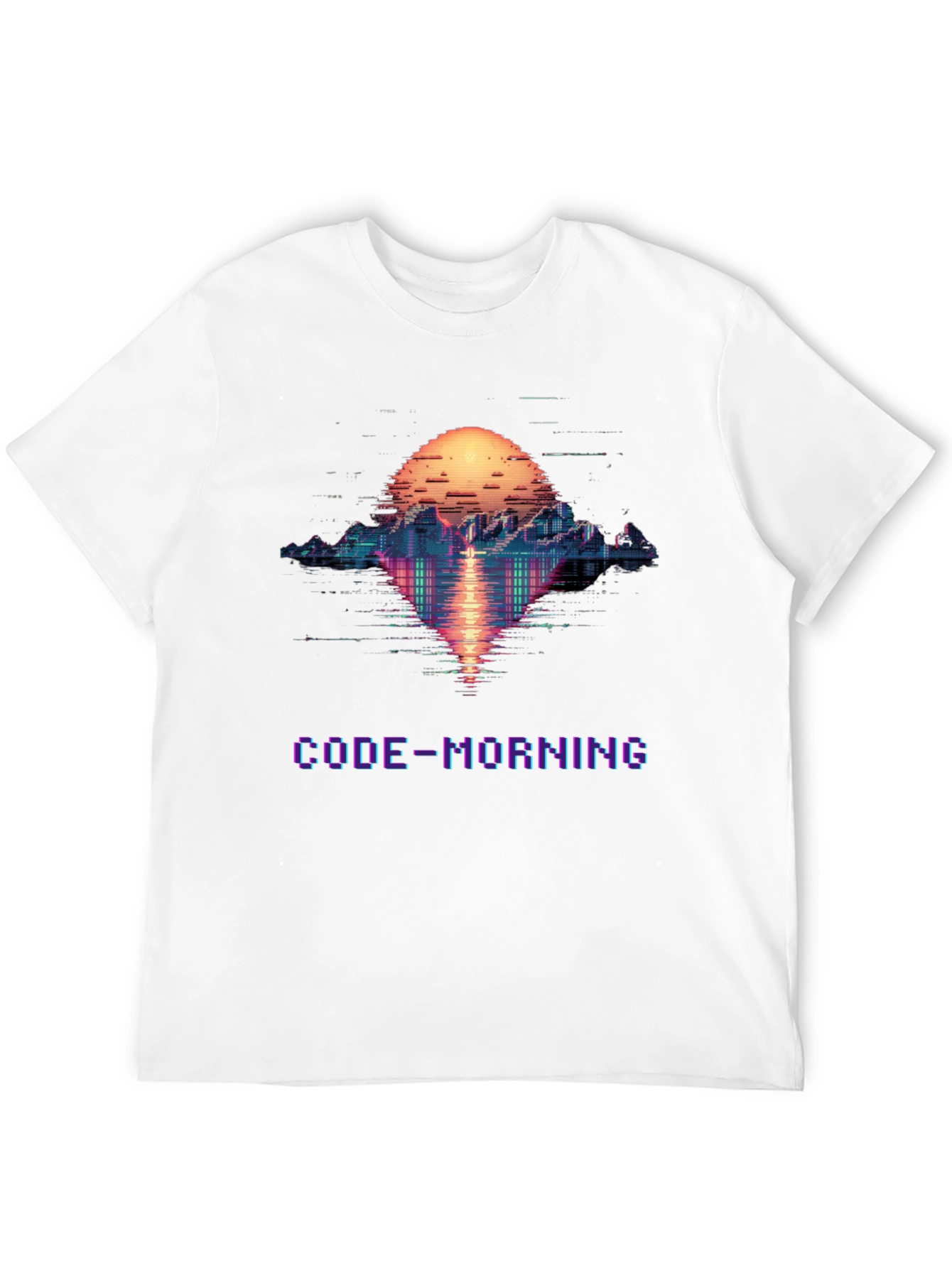 Code-Morning Graphic Tee - Retro Pixel Art