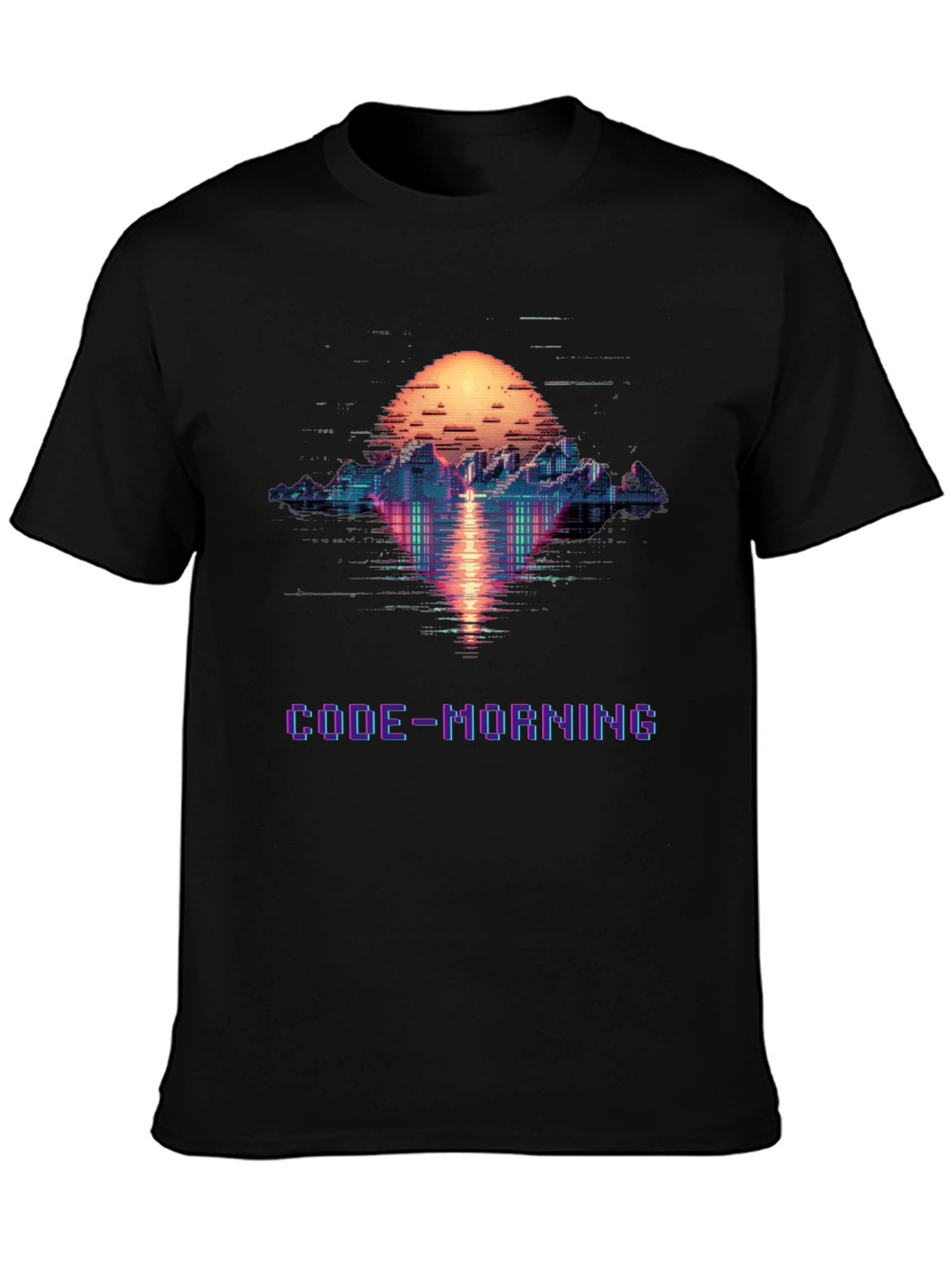 Code-Morning Graphic Tee - Retro Pixel Art