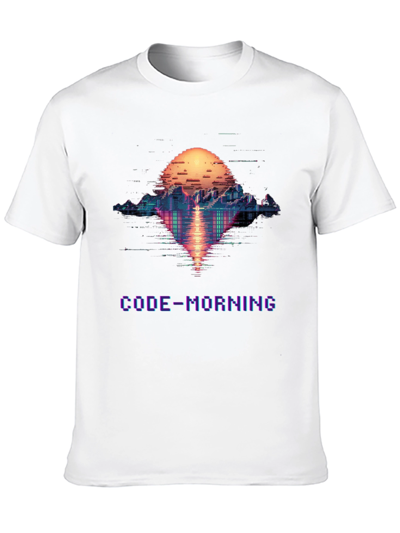 Code-Morning Graphic Tee - Retro Pixel Art
