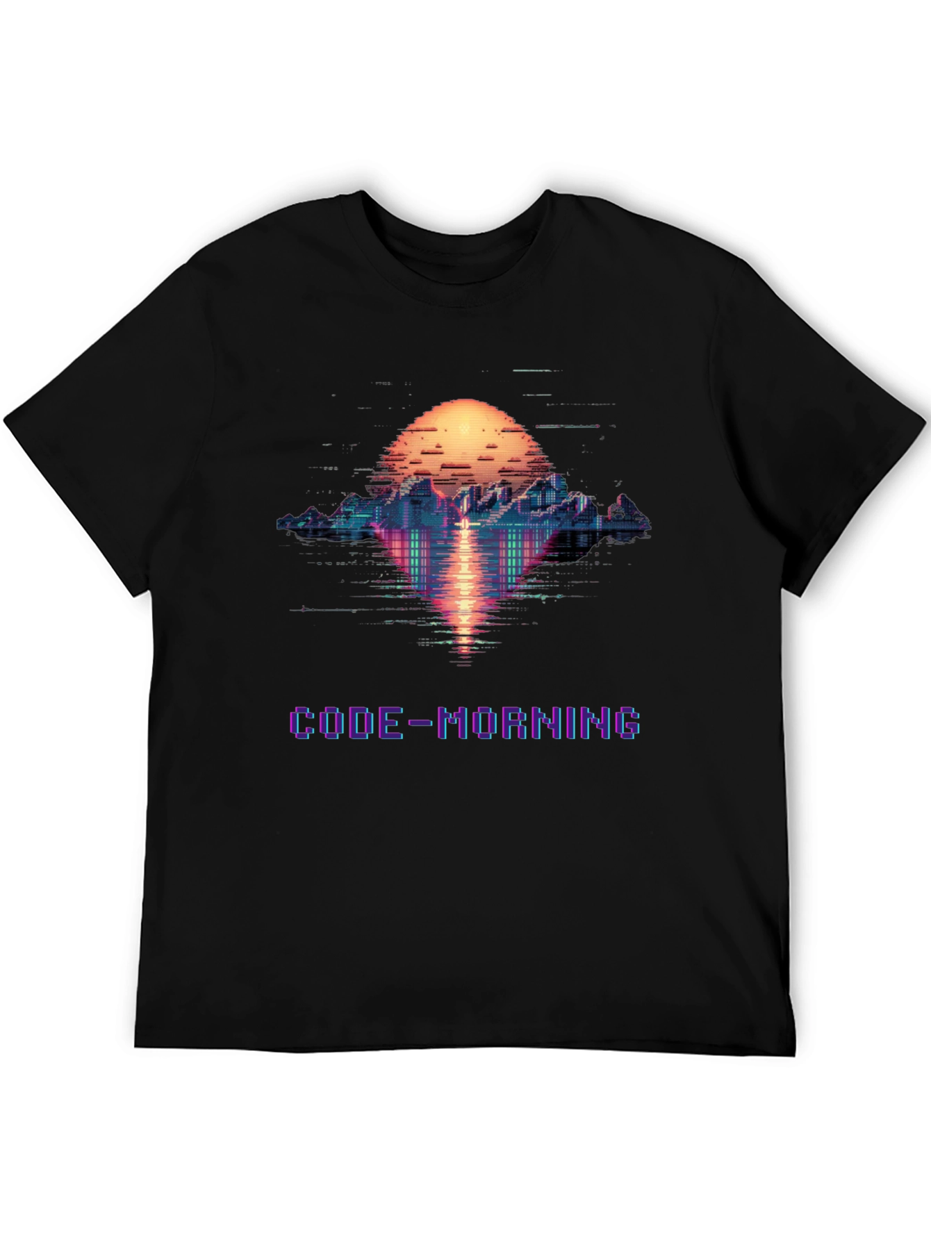 Code-Morning Graphic Tee - Retro Pixel Art