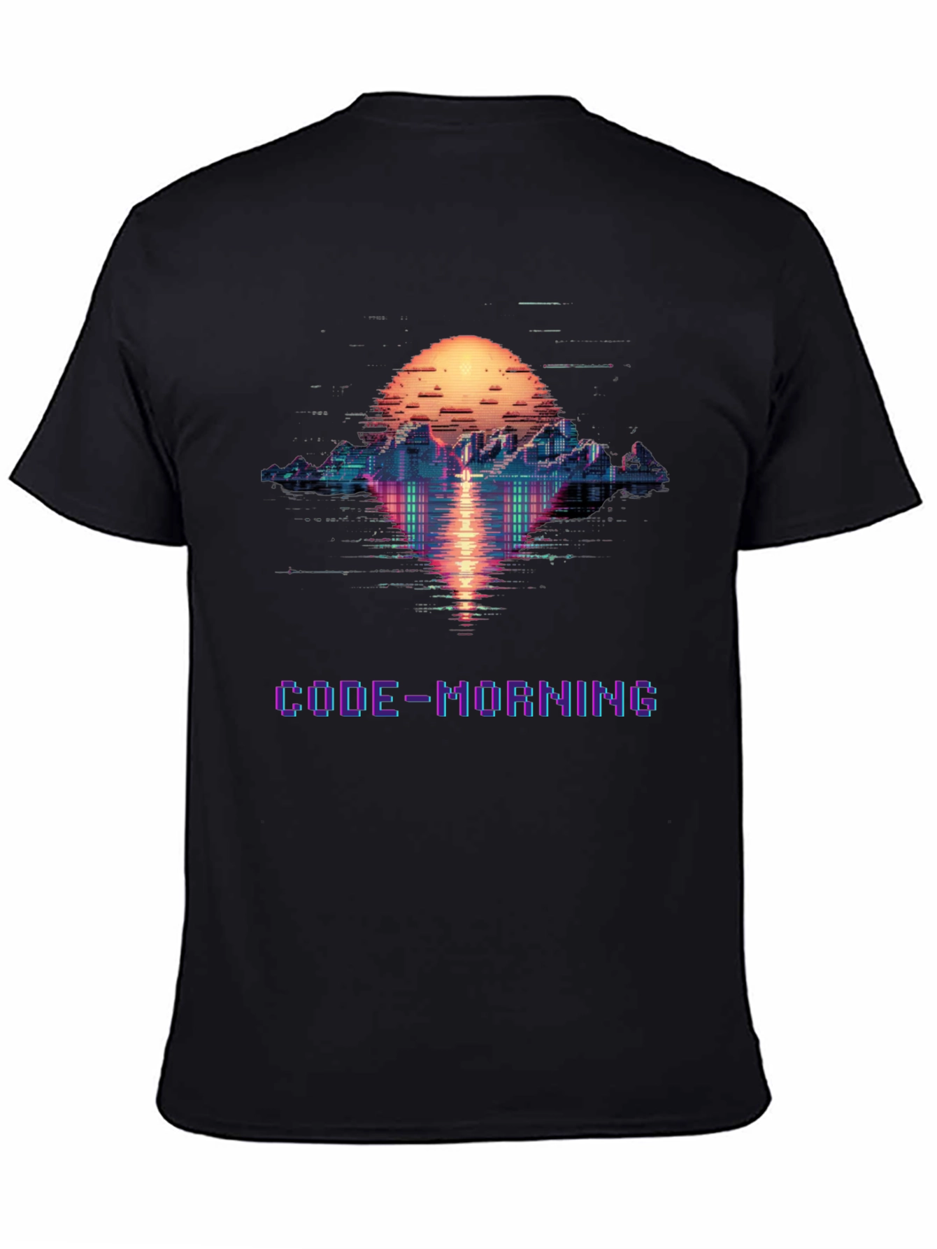 Code-Morning Graphic Tee - Retro Pixel Art