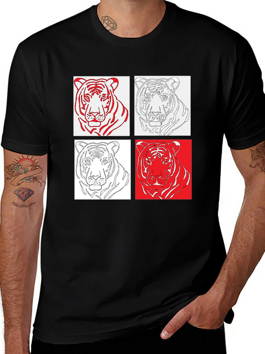 Tiger Art Graphic Black T-Shirt