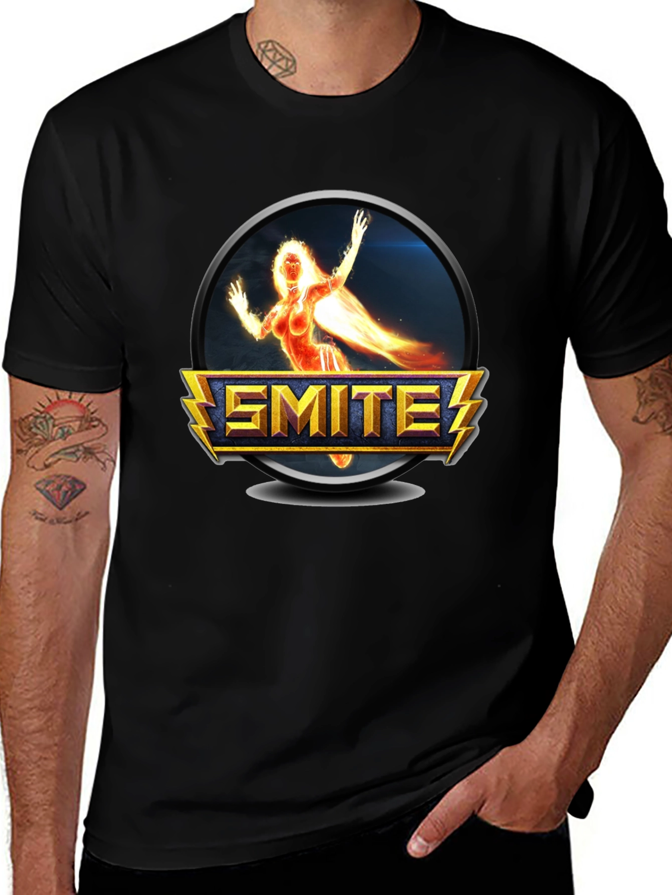 Smite Game Character Black T-Shirt