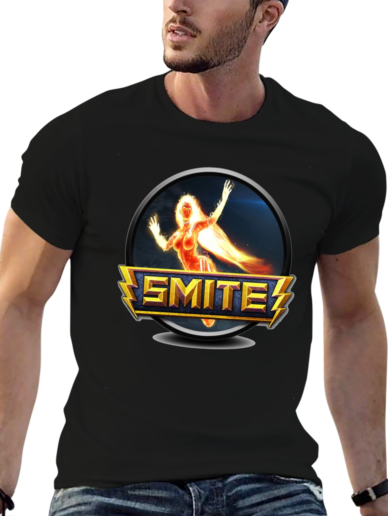 Smite Game Character Black T-Shirt