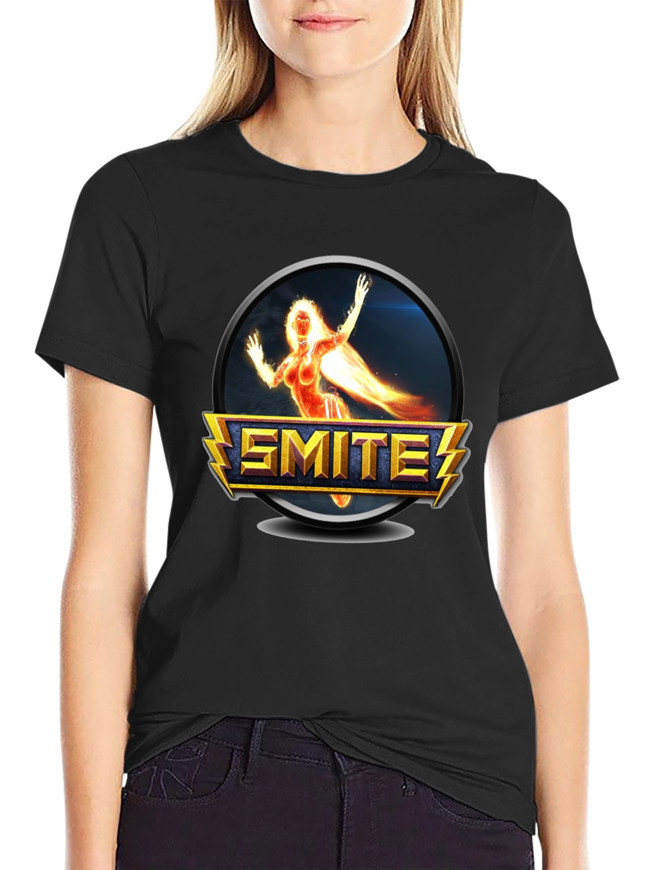 Smite Game Character Black T-Shirt