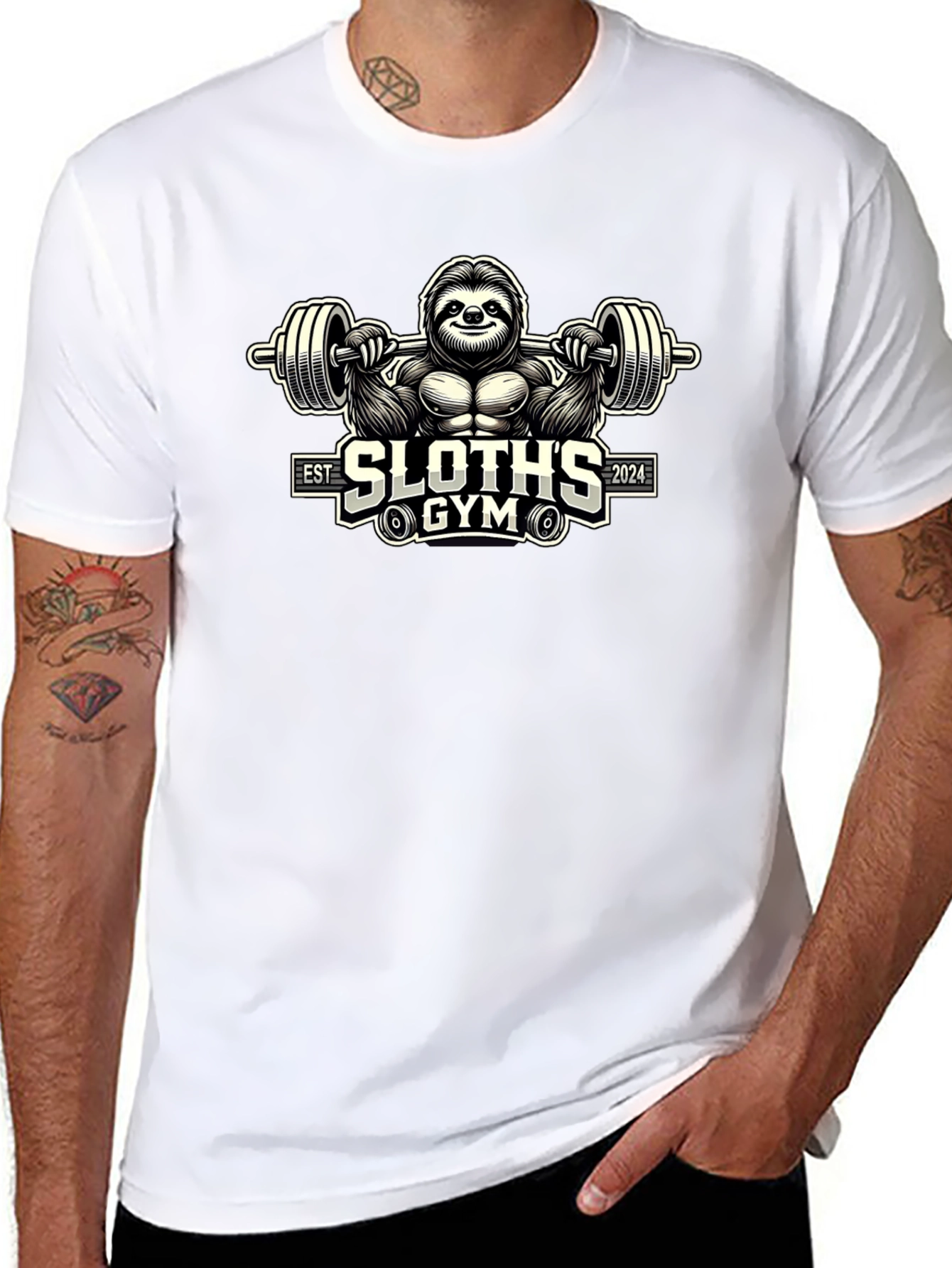 Sloths Gym Black T-Shirt