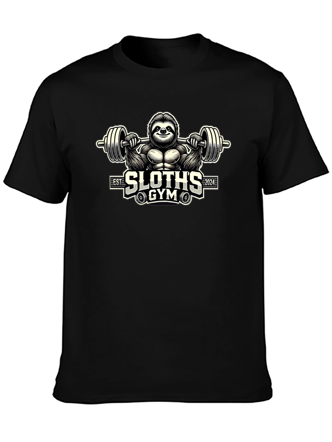 Sloths Gym Black T-Shirt