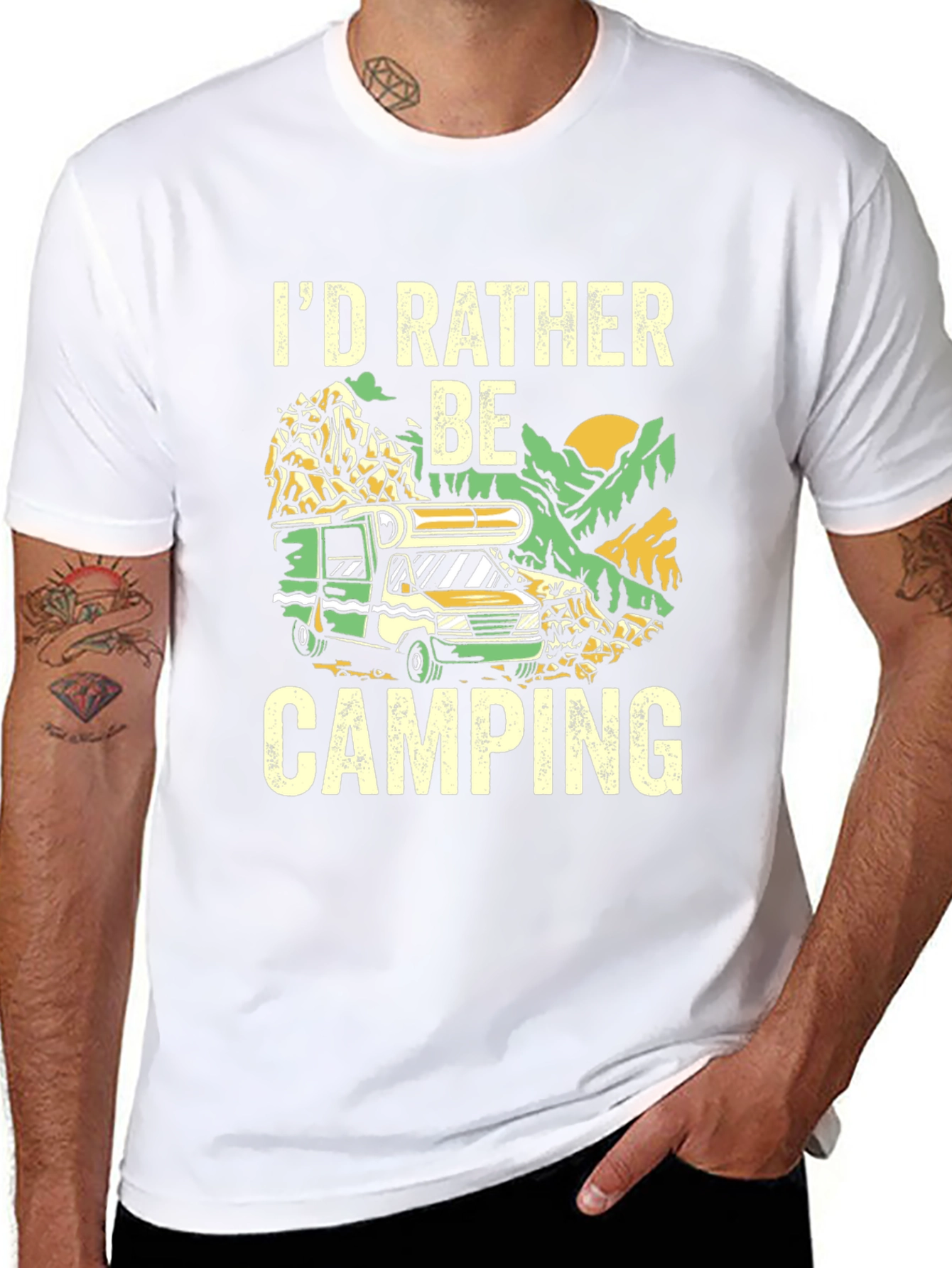 Camping T-Shirt - Id Rather Be Camping Graphic Tee