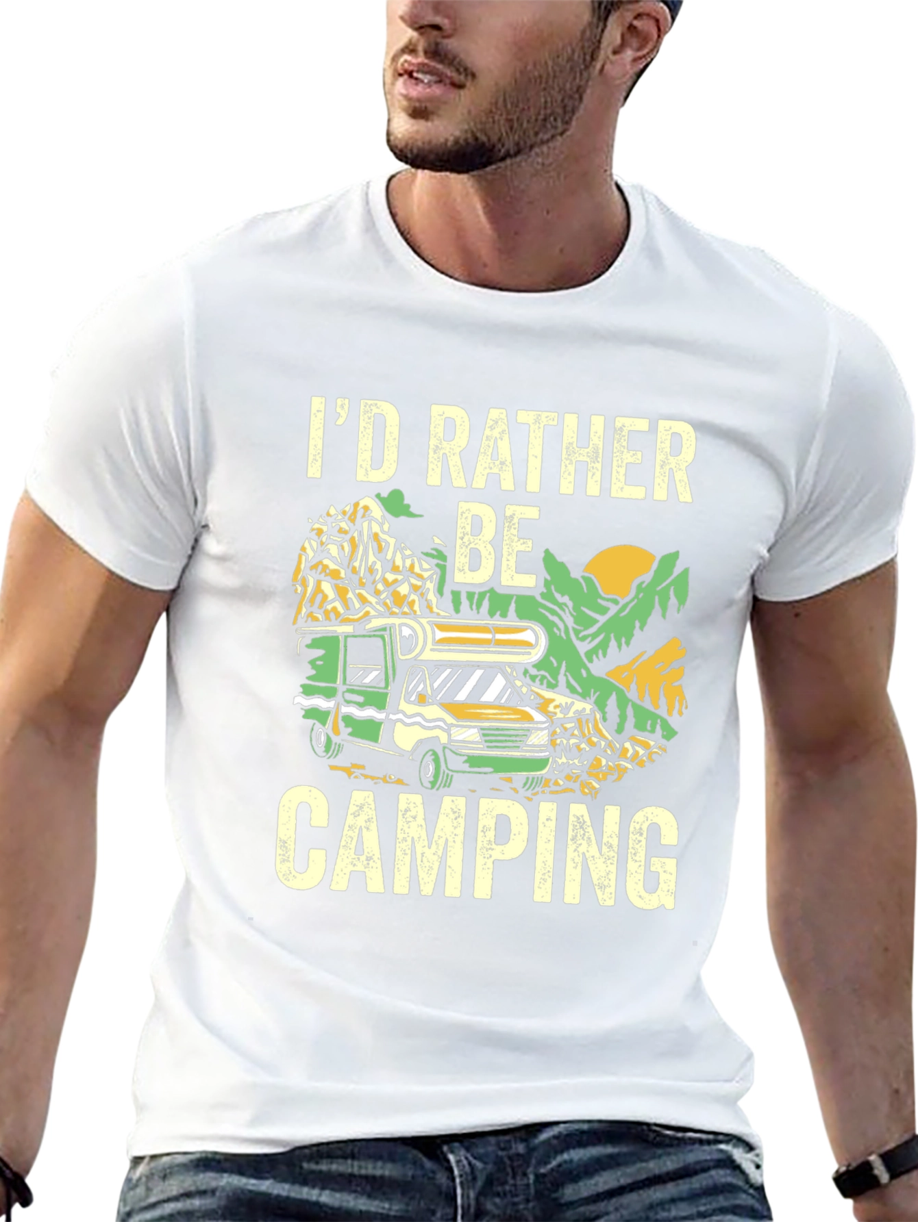 Camping T-Shirt - Id Rather Be Camping Graphic Tee