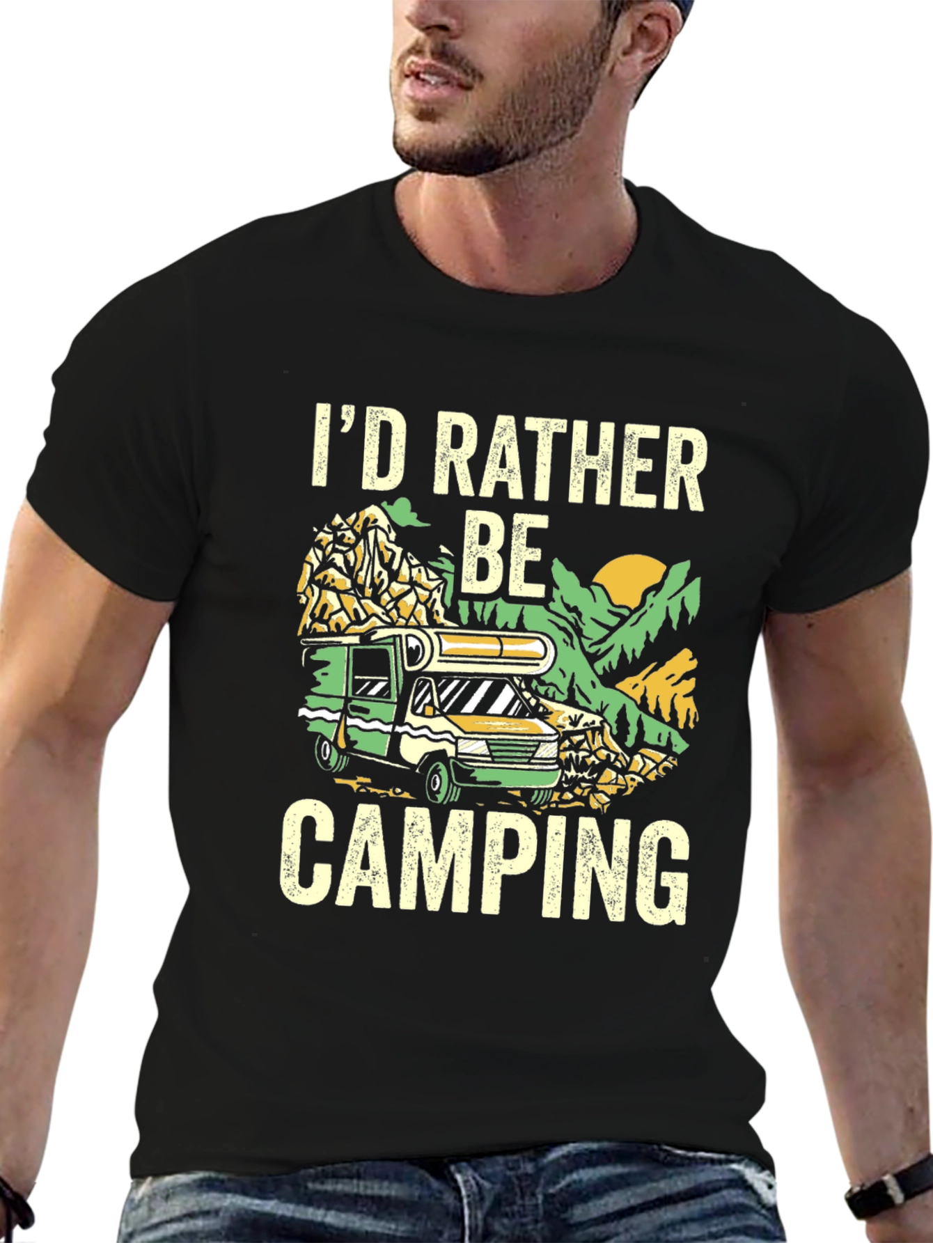 Camping T-Shirt - Id Rather Be Camping Graphic Tee