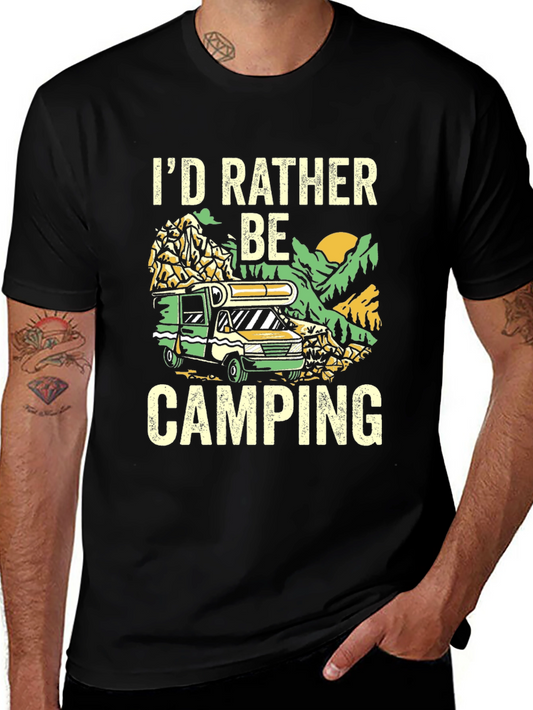 Camping T-Shirt - Id Rather Be Camping Graphic Tee