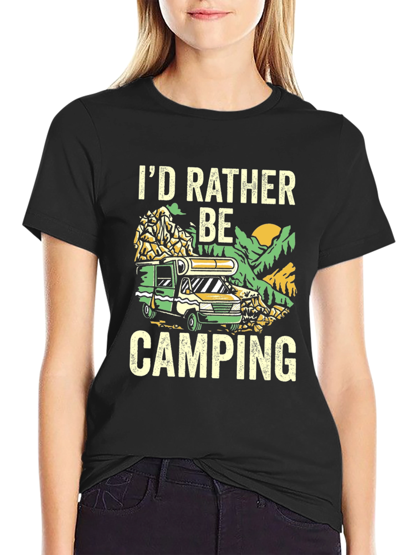 Camping T-Shirt - Id Rather Be Camping Graphic Tee