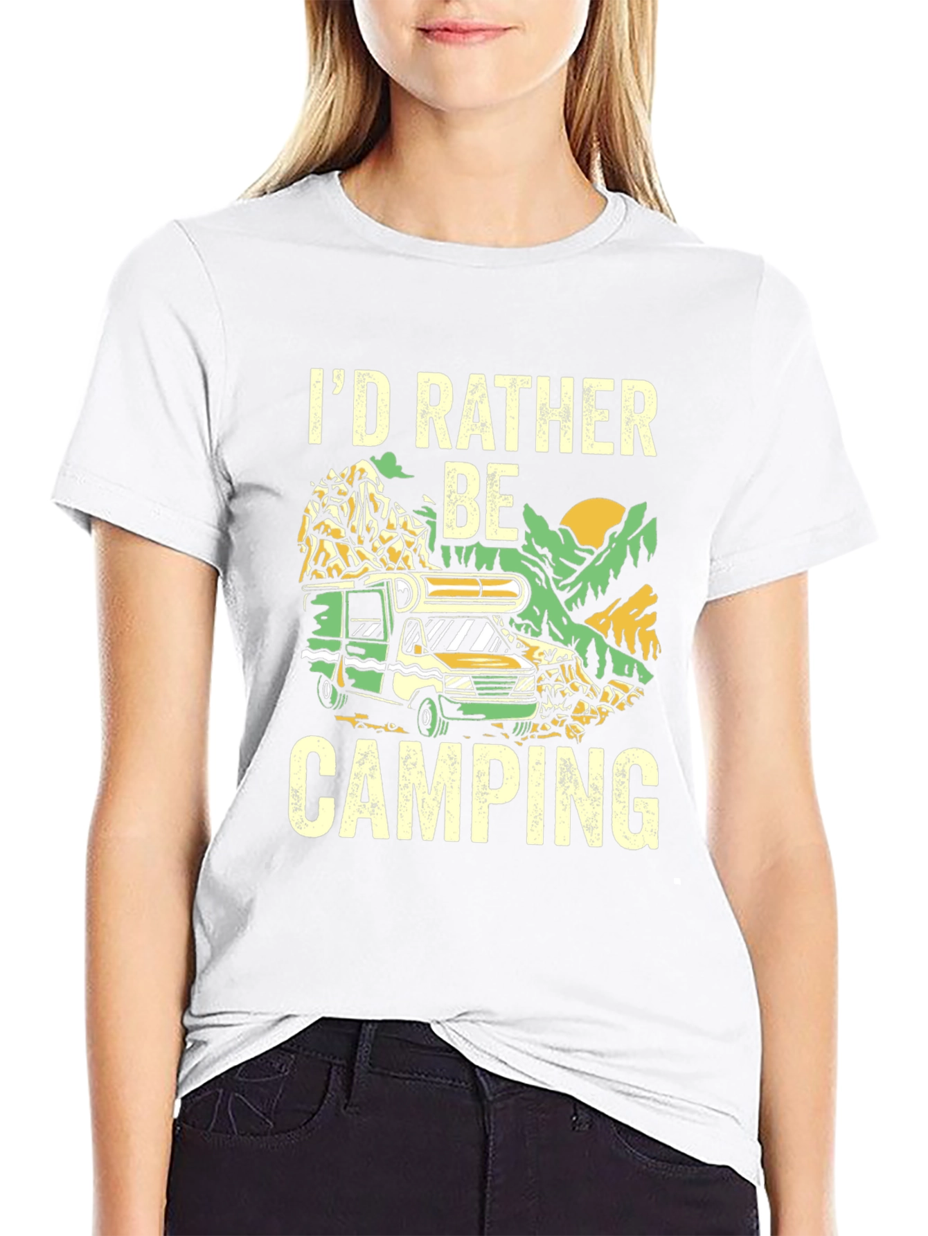 Camping T-Shirt - Id Rather Be Camping Graphic Tee