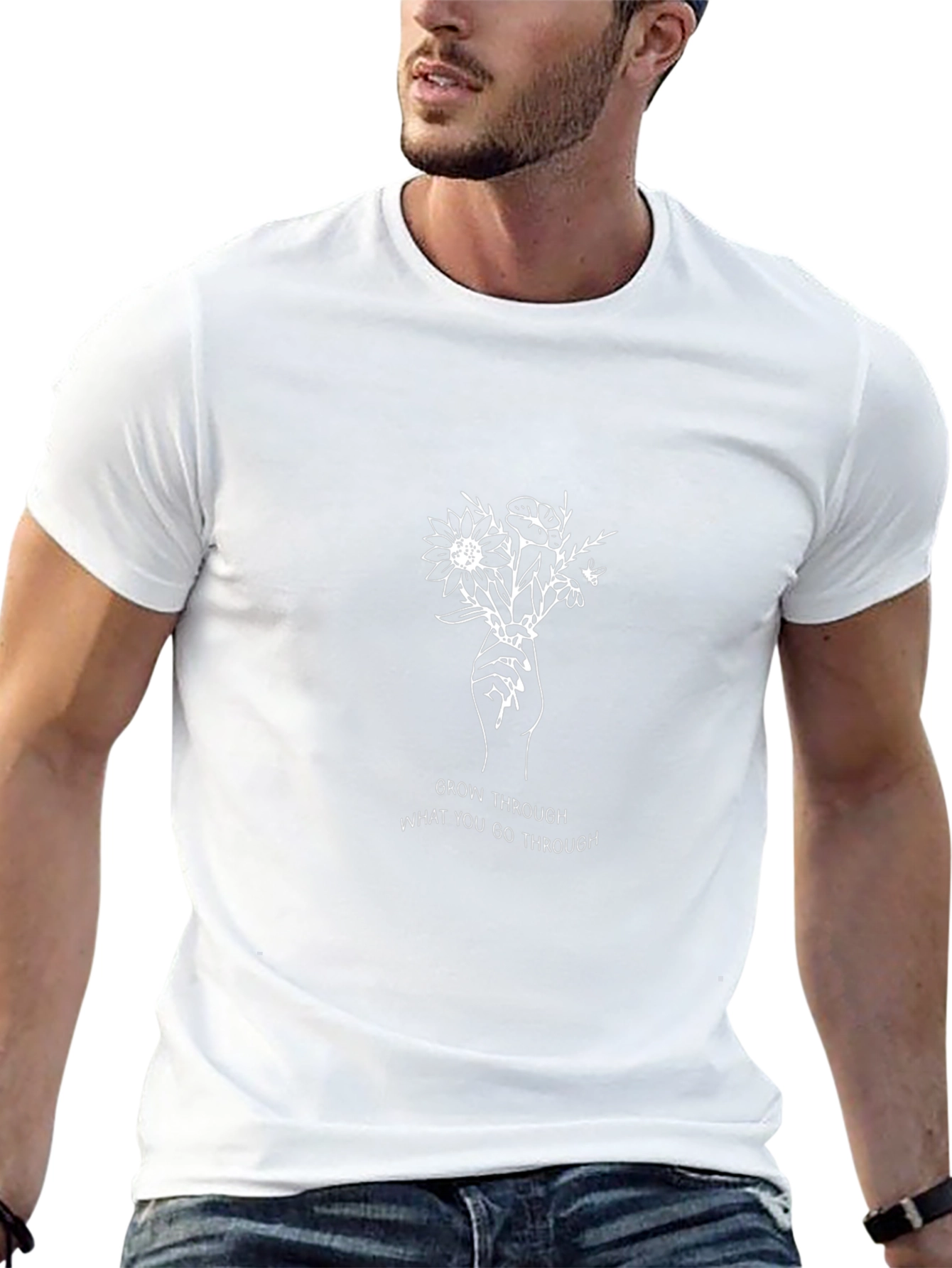 Grow Through What You Go Through Black Graphic Tee