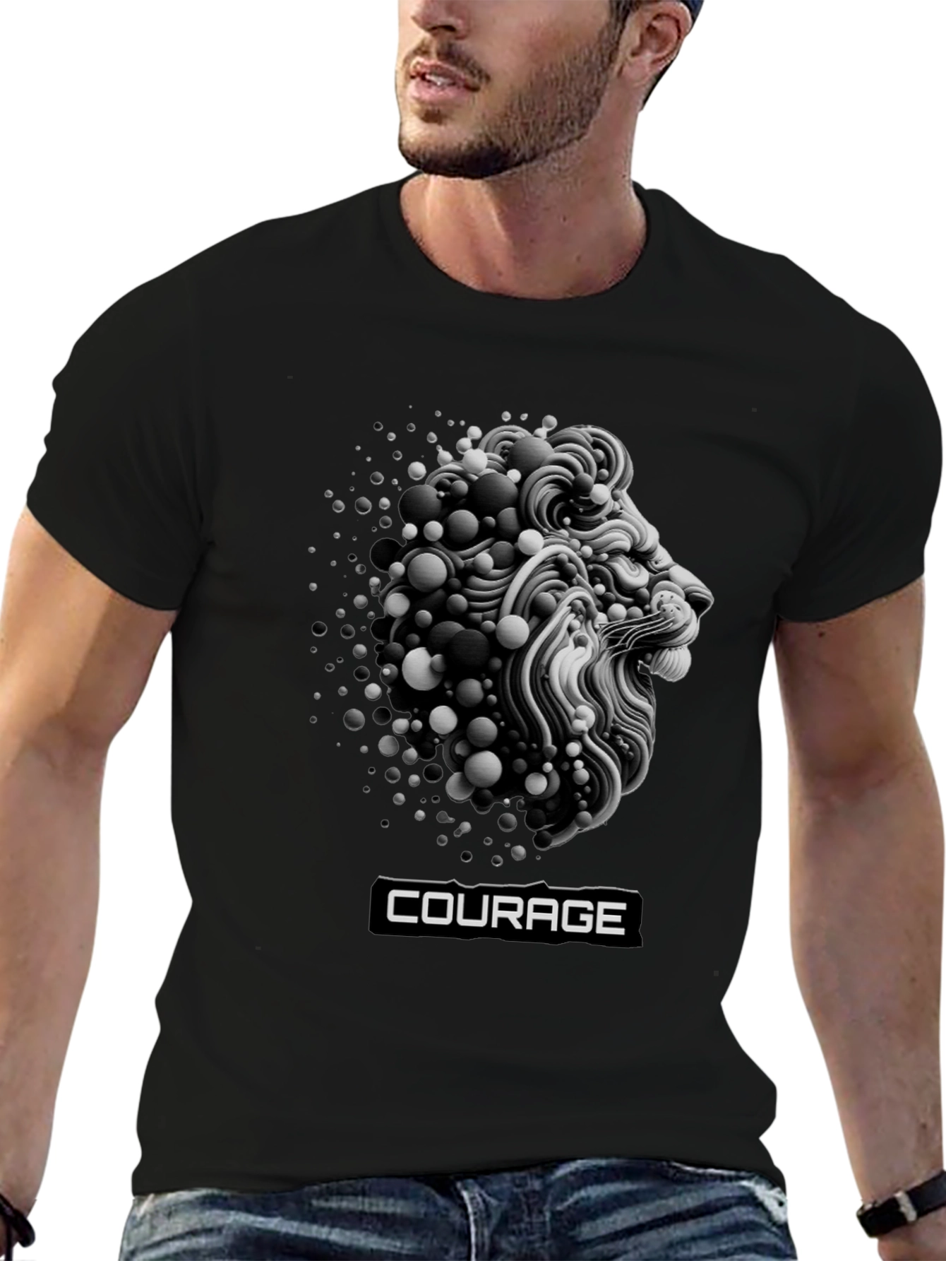 Courage Lion Graphic T-Shirt - Bold Streetwear