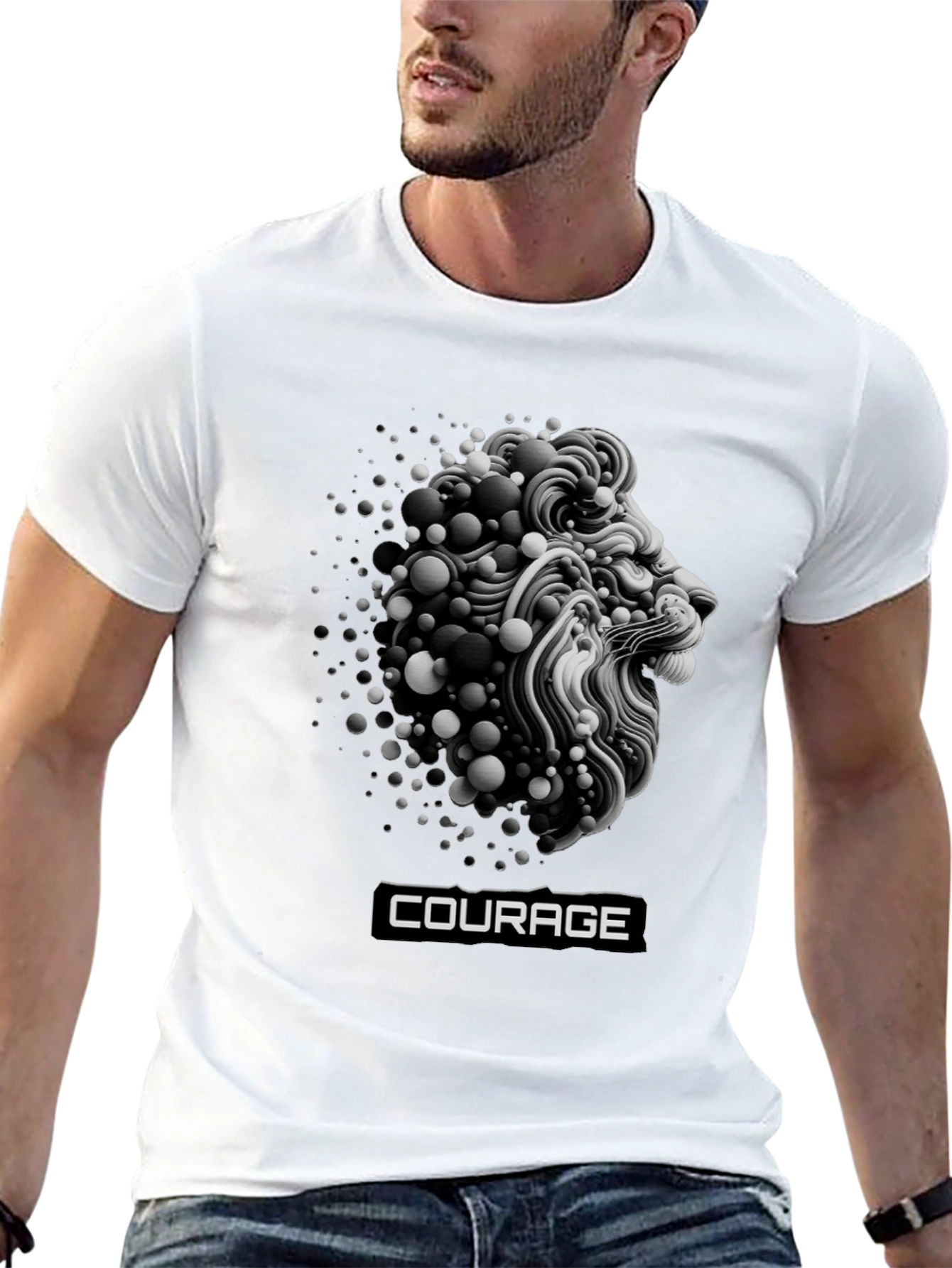 Courage Lion Graphic T-Shirt - Bold Streetwear