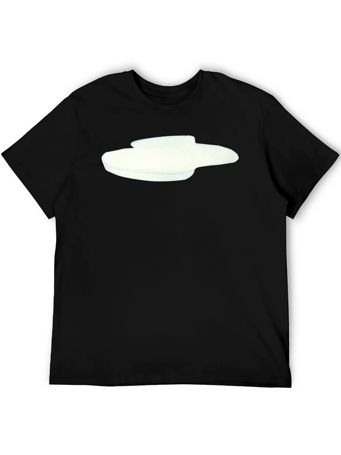 Modern Graphic Tee - Abstract White Design on Black