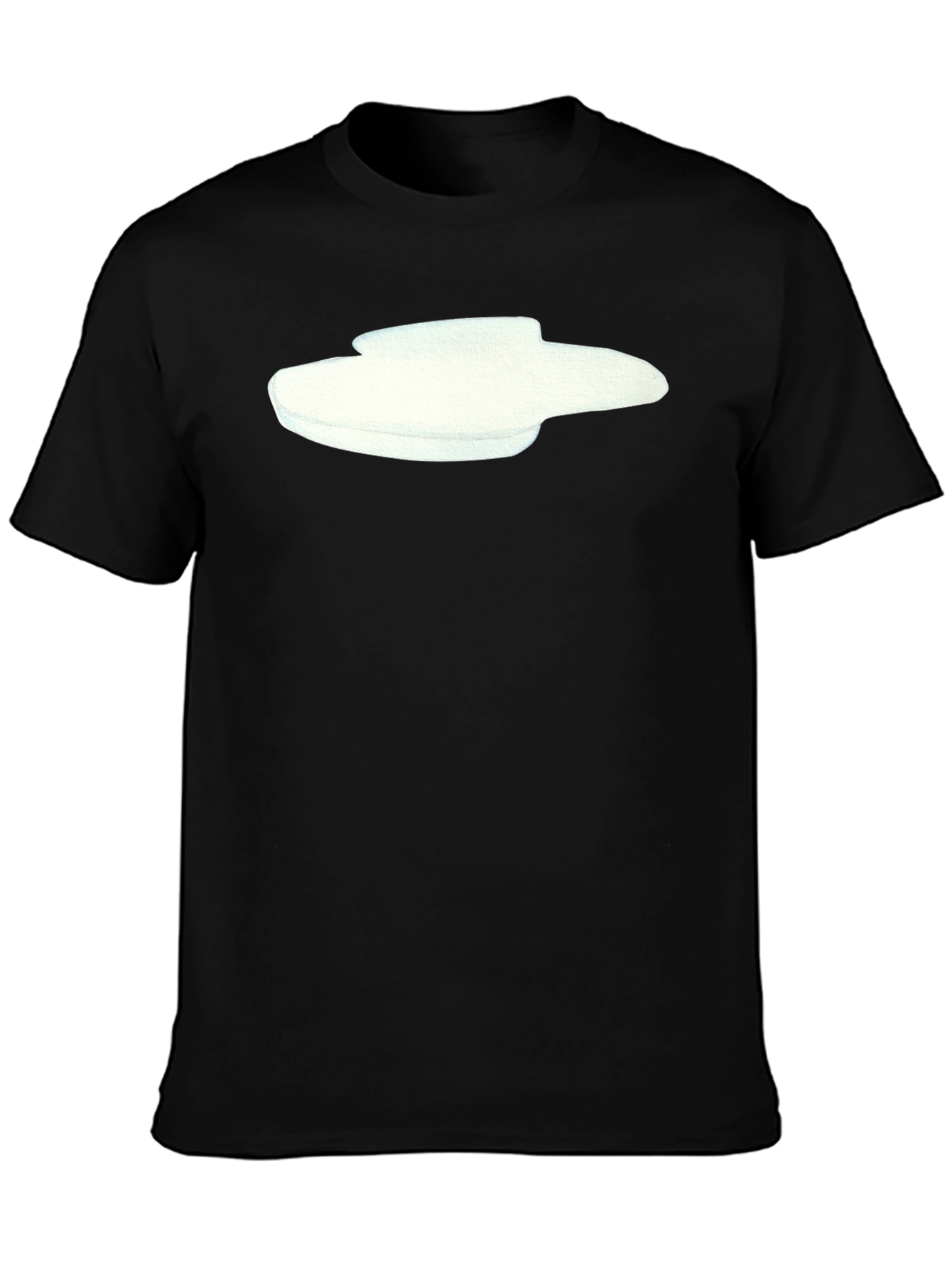 Modern Graphic Tee - Abstract White Design on Black