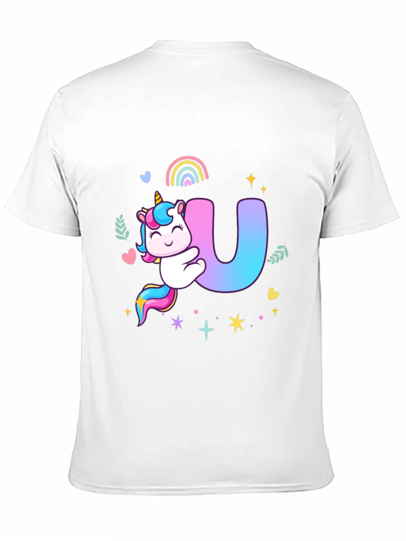 Unicorn U Initial Black T-Shirt